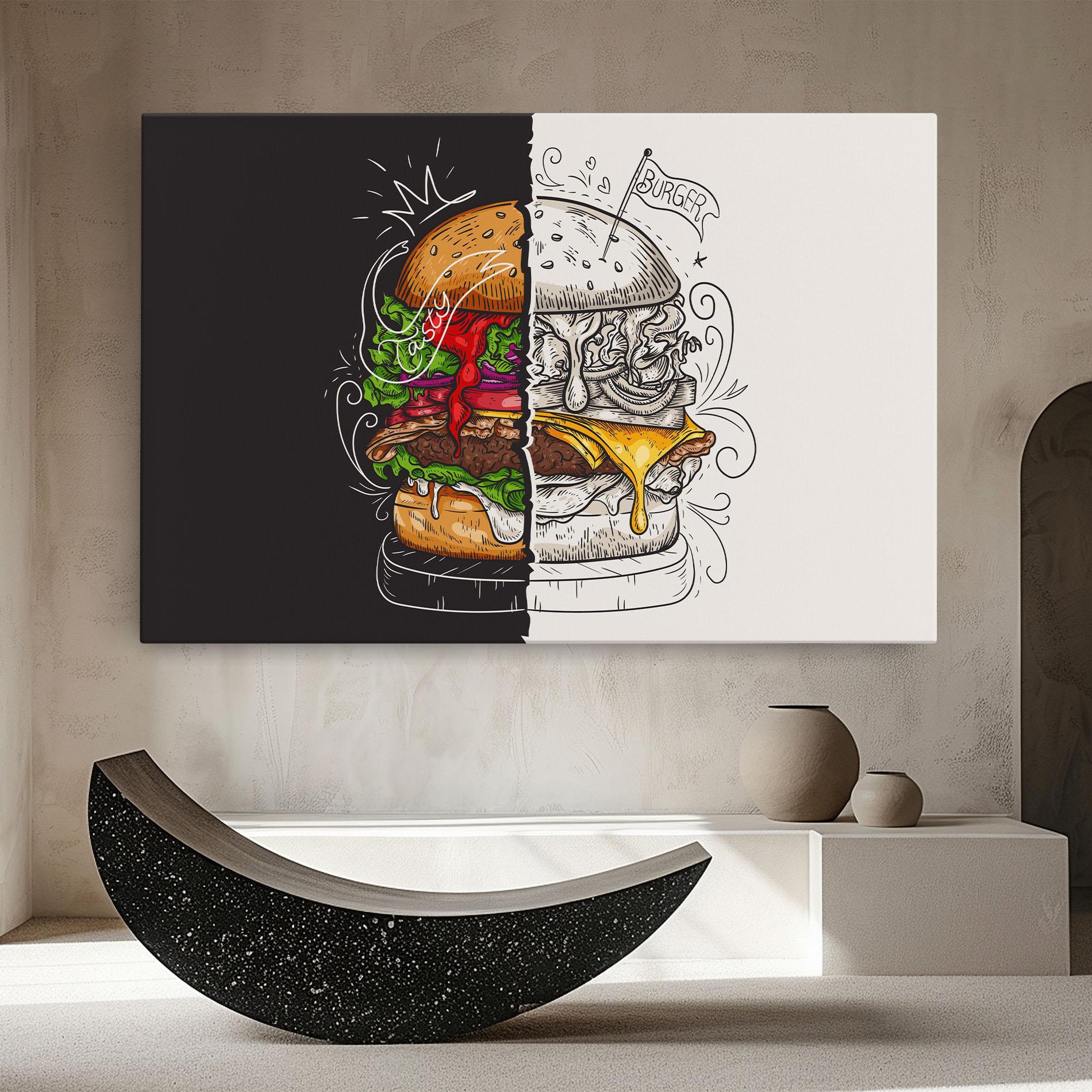 Leinwandbild Burger Art mockup 8