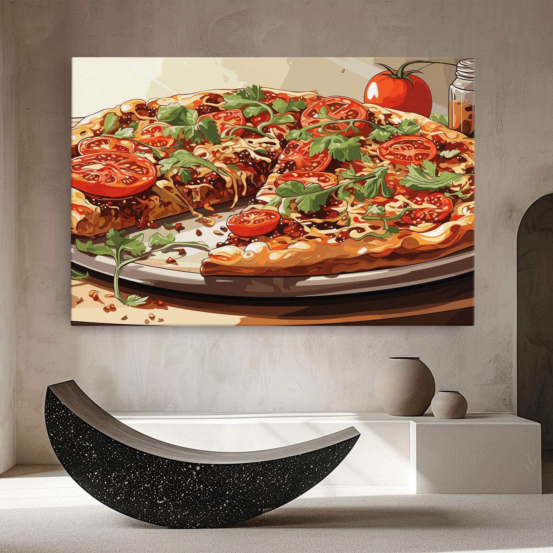 Leinwandbild Pizza View mockup 8