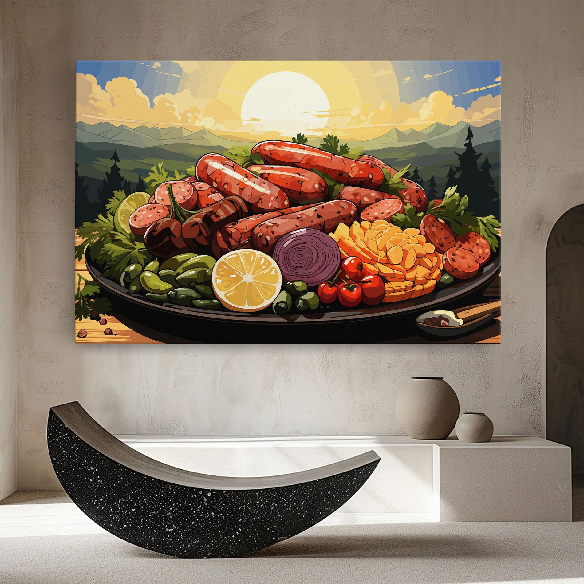 Leinwandbild Sunset Sousages mockup 8