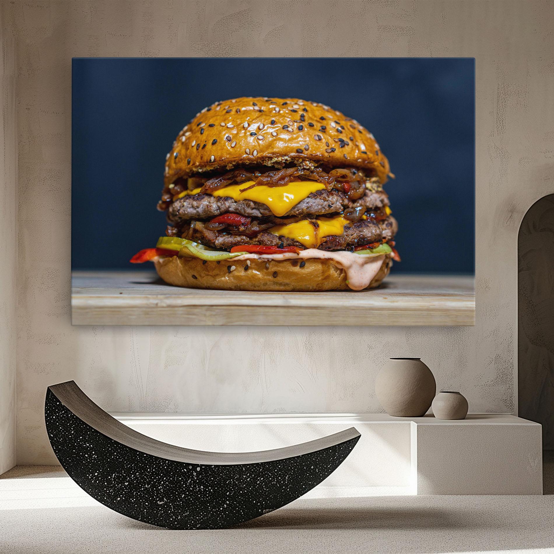 Leinwandbild Tasty Hamburger mockup 8