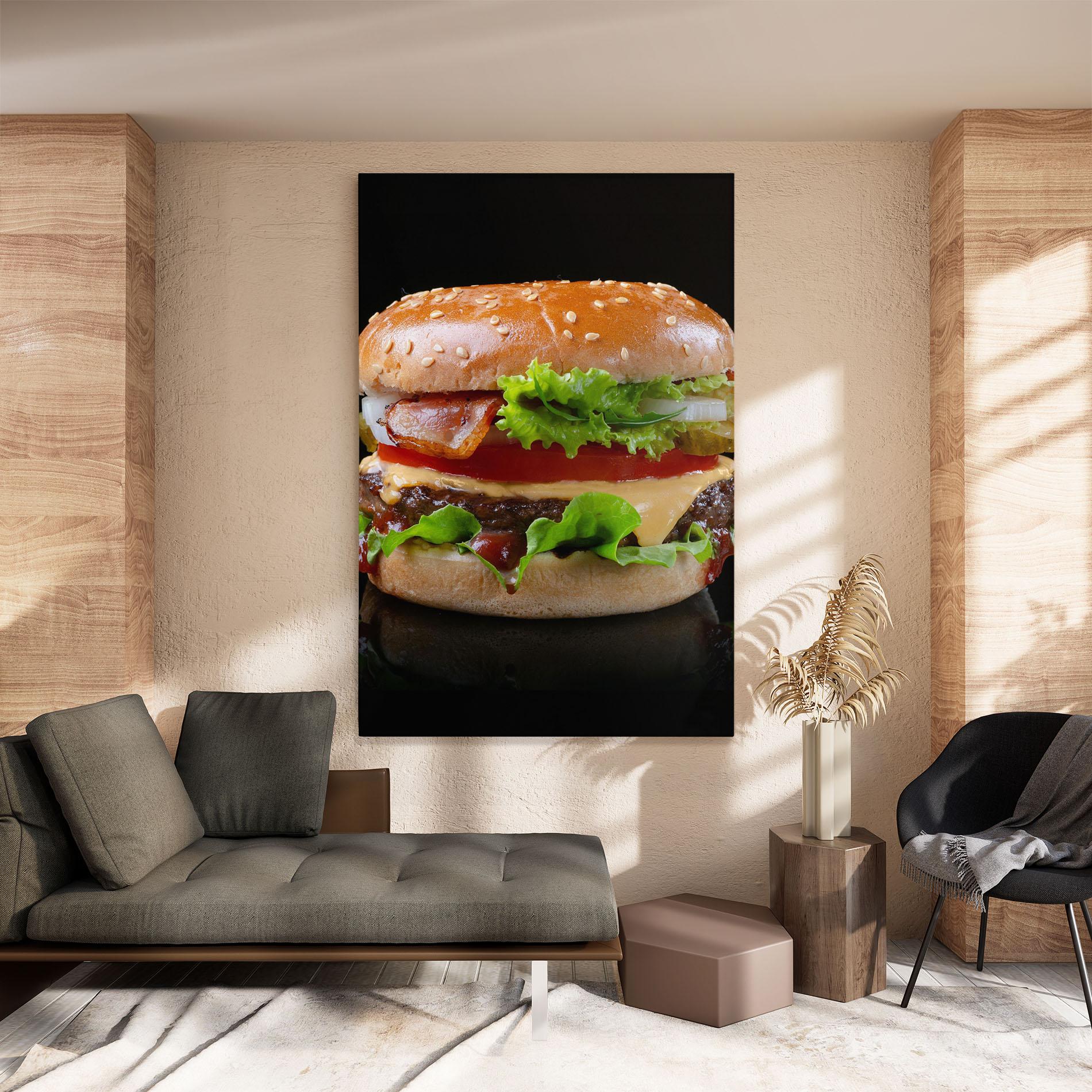 Leinwandbild Yumm Hamburger mockup 8