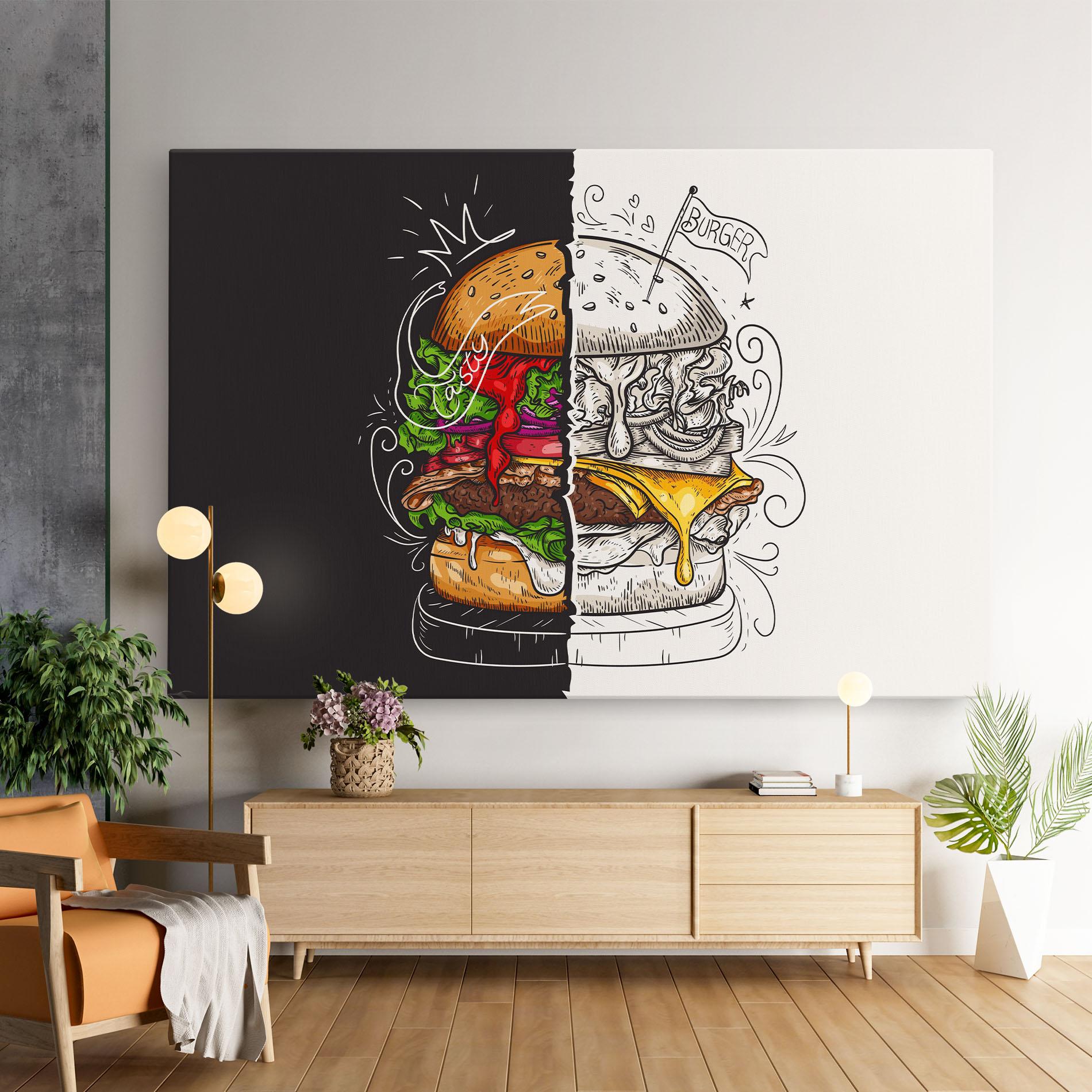 Leinwandbild Burger Art mockup 9