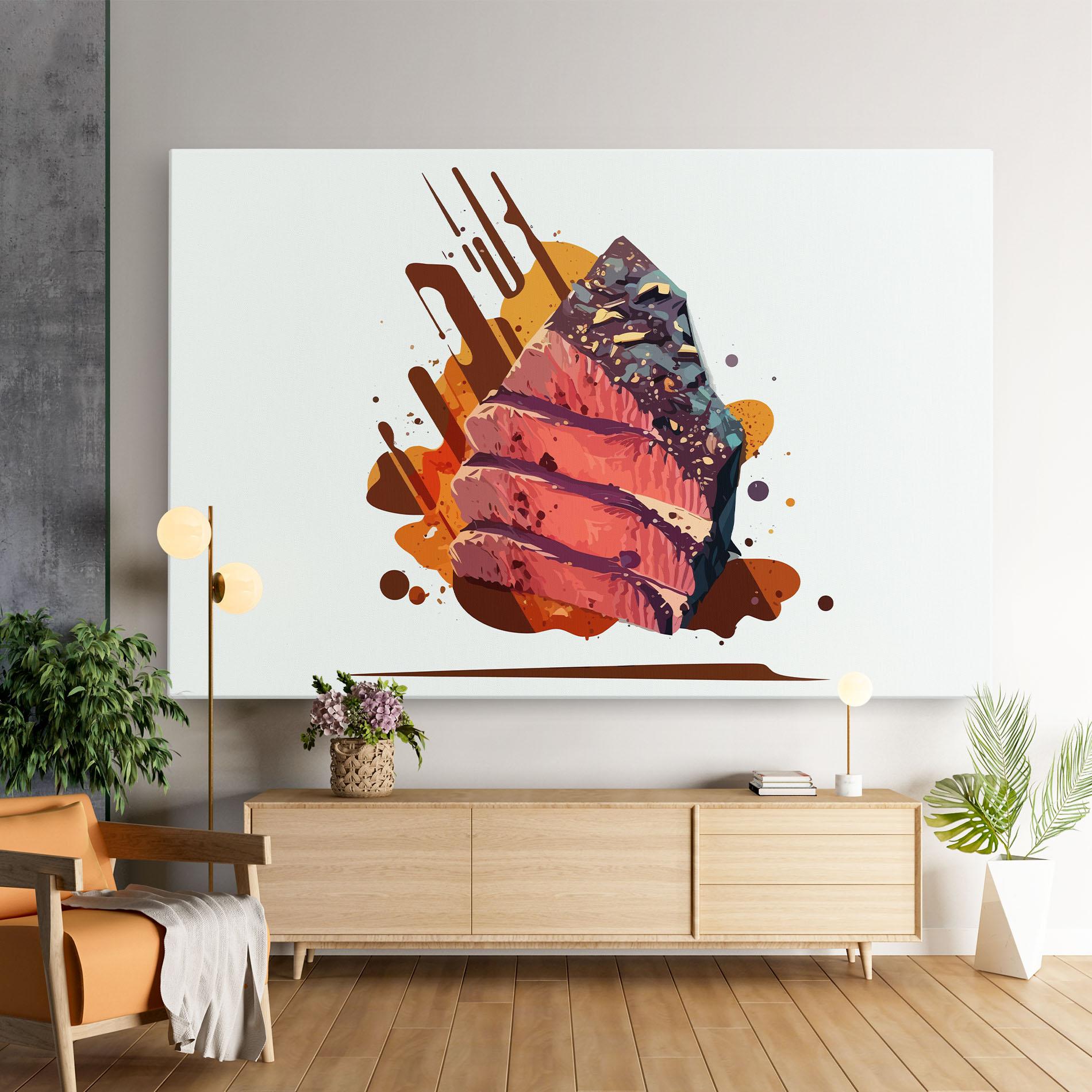 Leinwandbild Meat Floating mockup 9