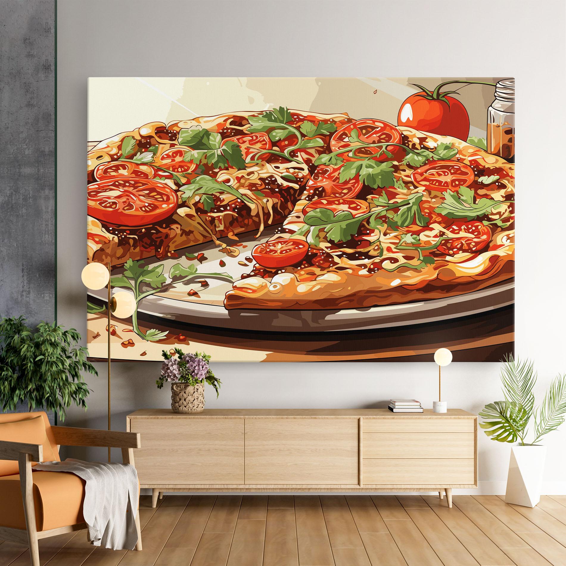 Leinwandbild Pizza View mockup 9