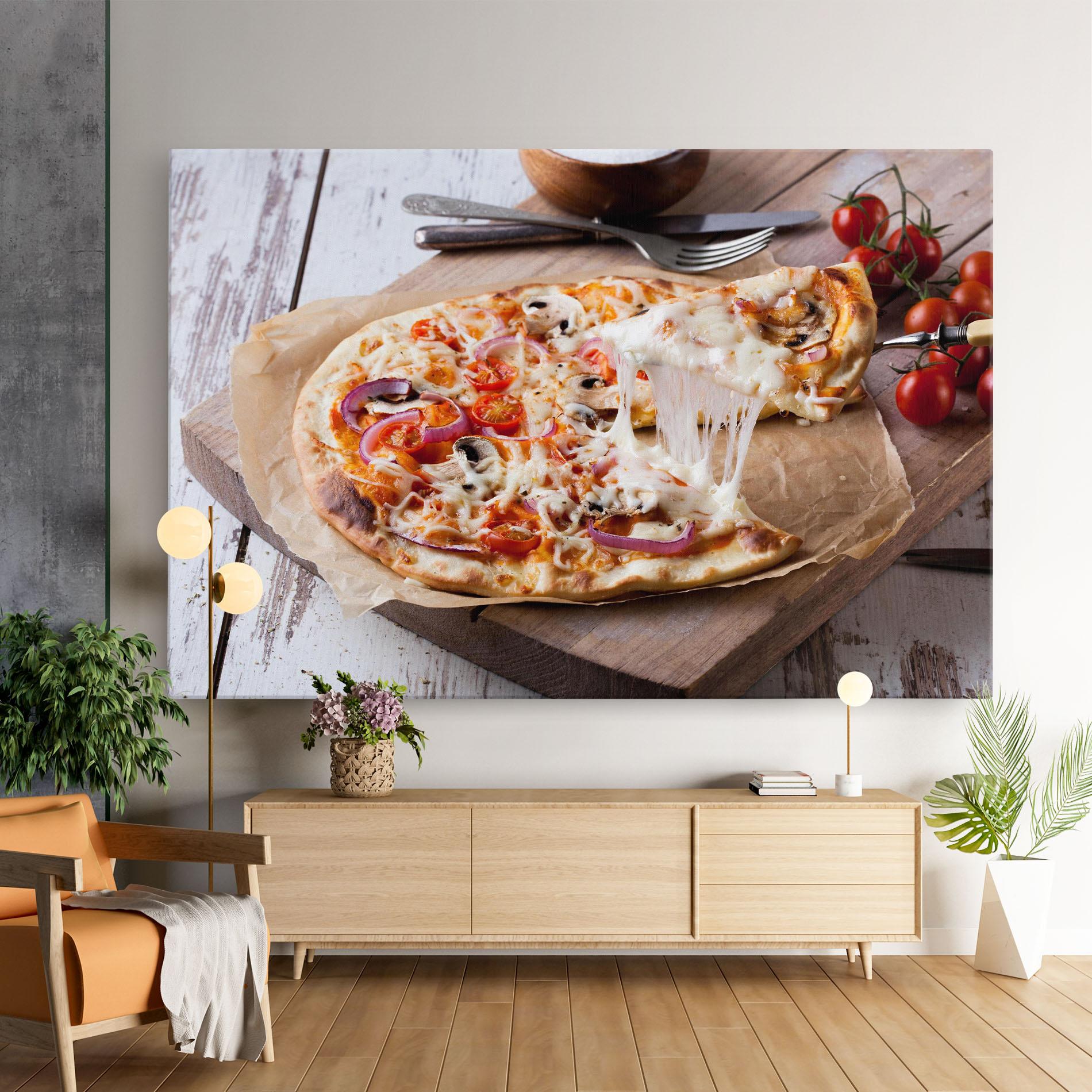 Leinwandbild Pizza mockup 9