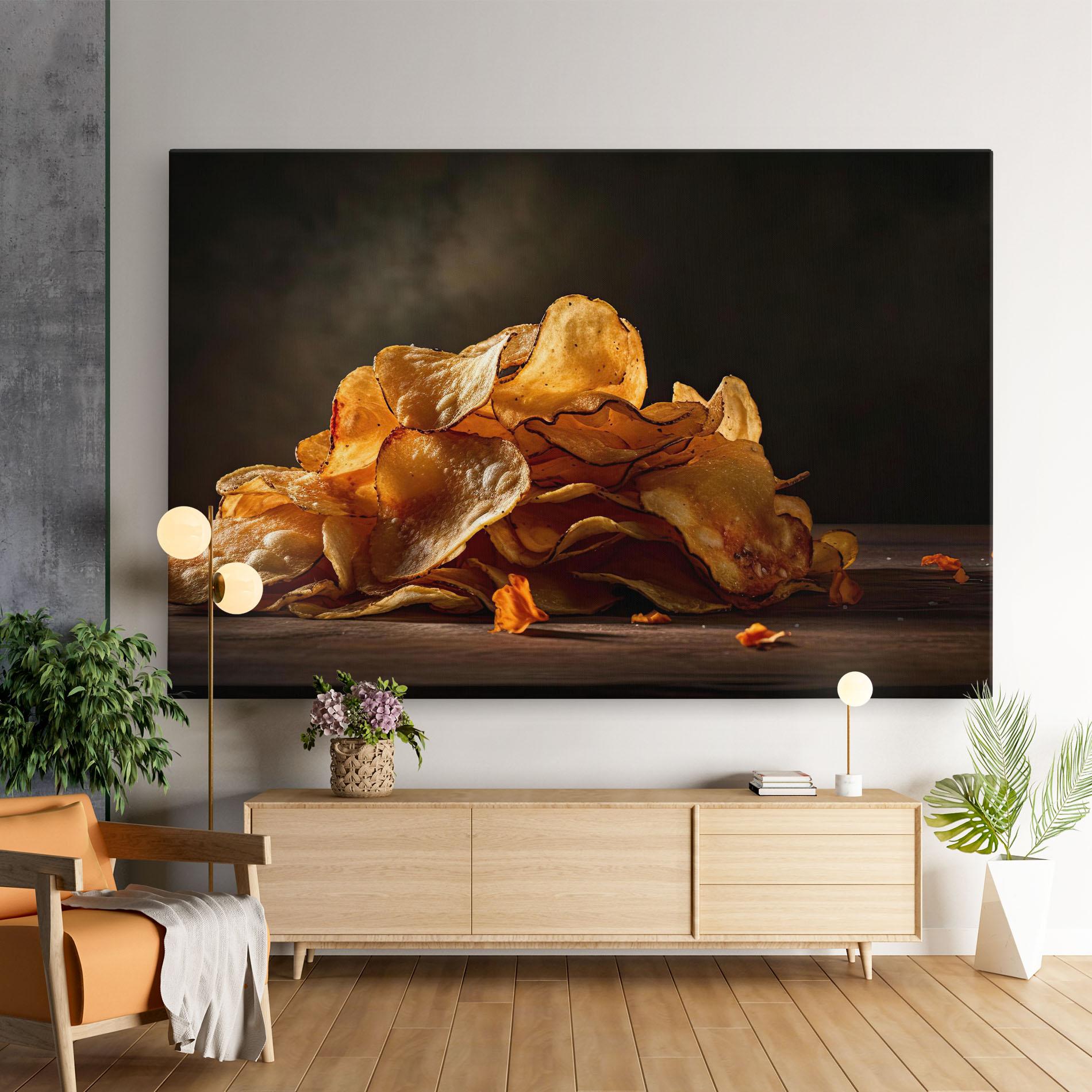 Leinwandbild Potato Chips mockup 9