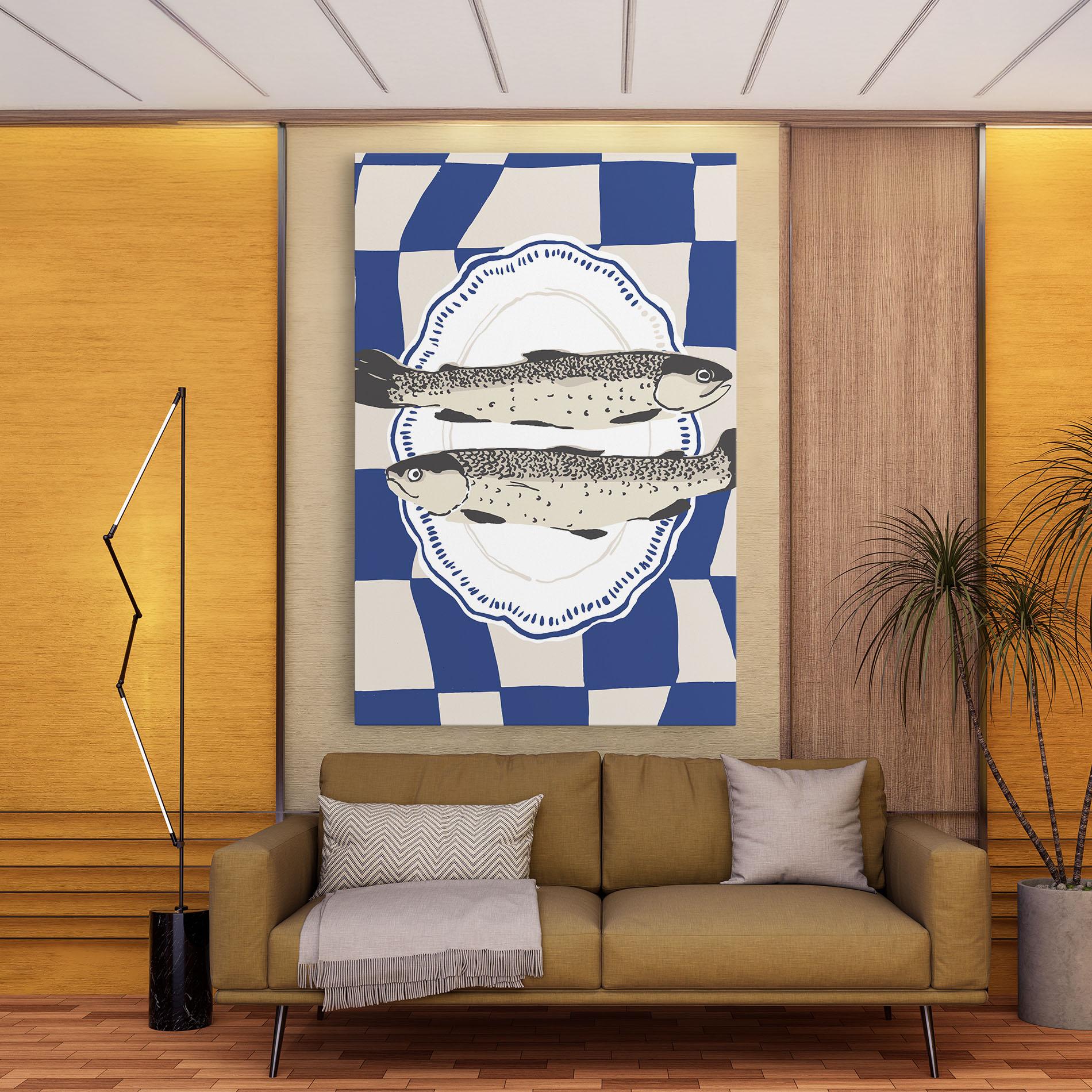 Leinwandbild Food Fish mockup 9