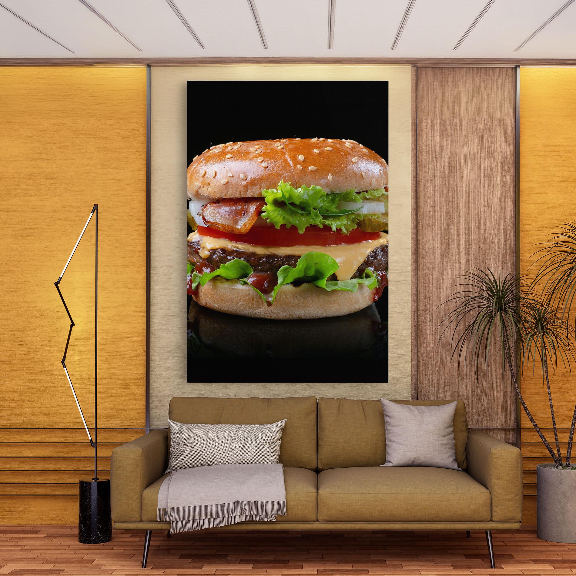 Leinwandbild Yumm Hamburger mockup 9