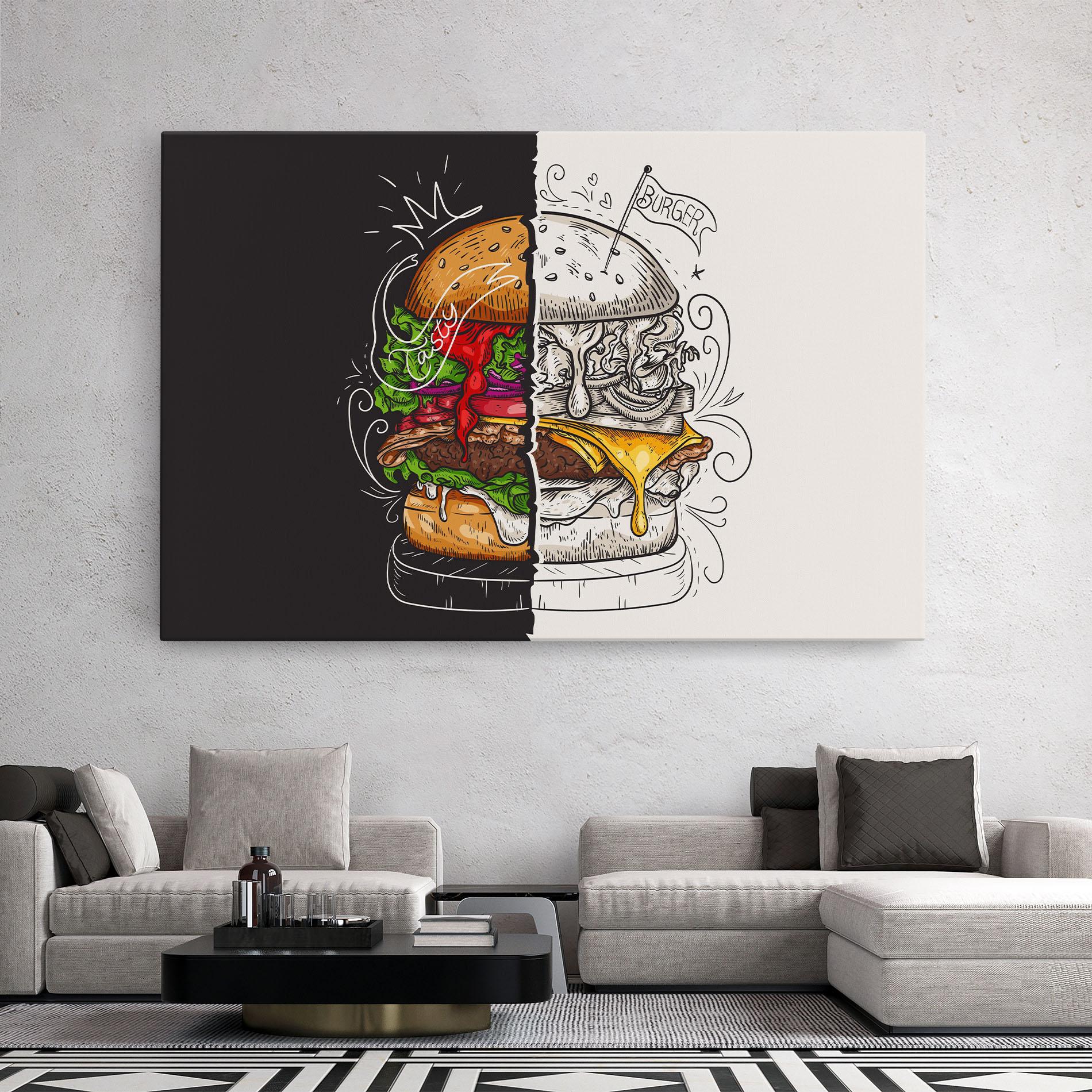 Leinwandbild Burger Art mockup 2