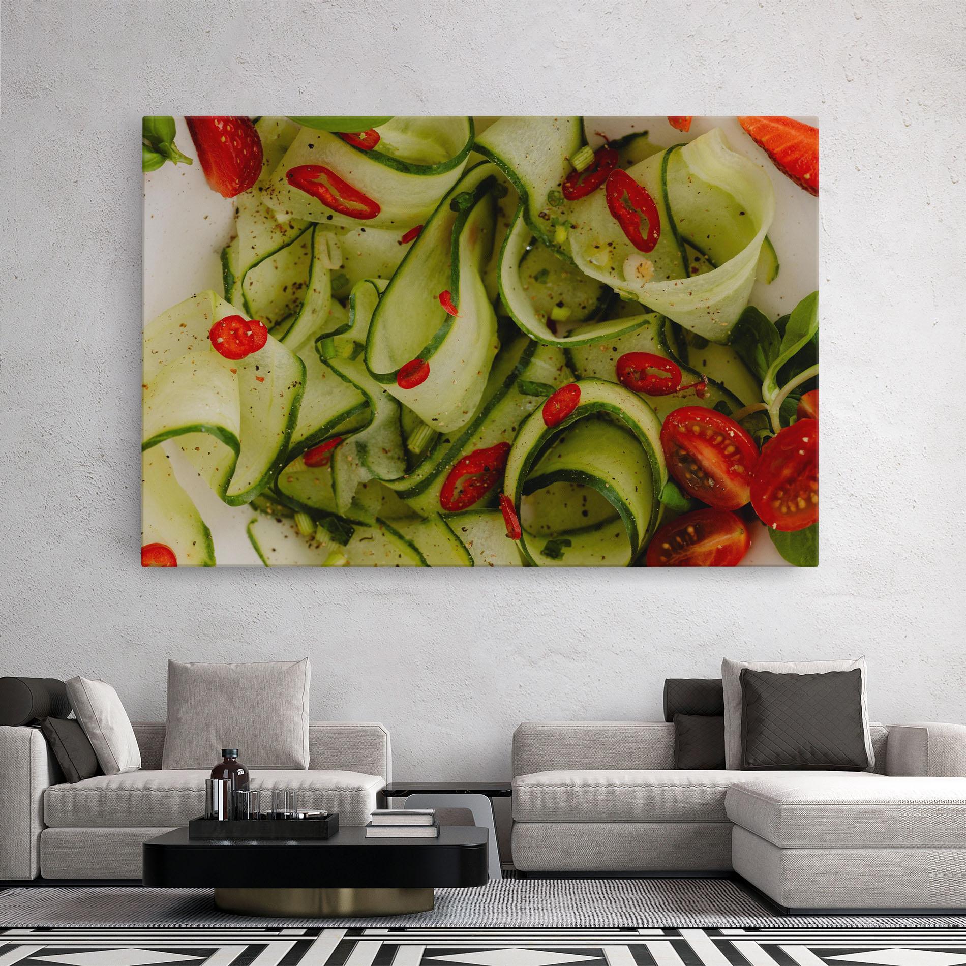 Leinwandbild Cucumber Food mockup 2