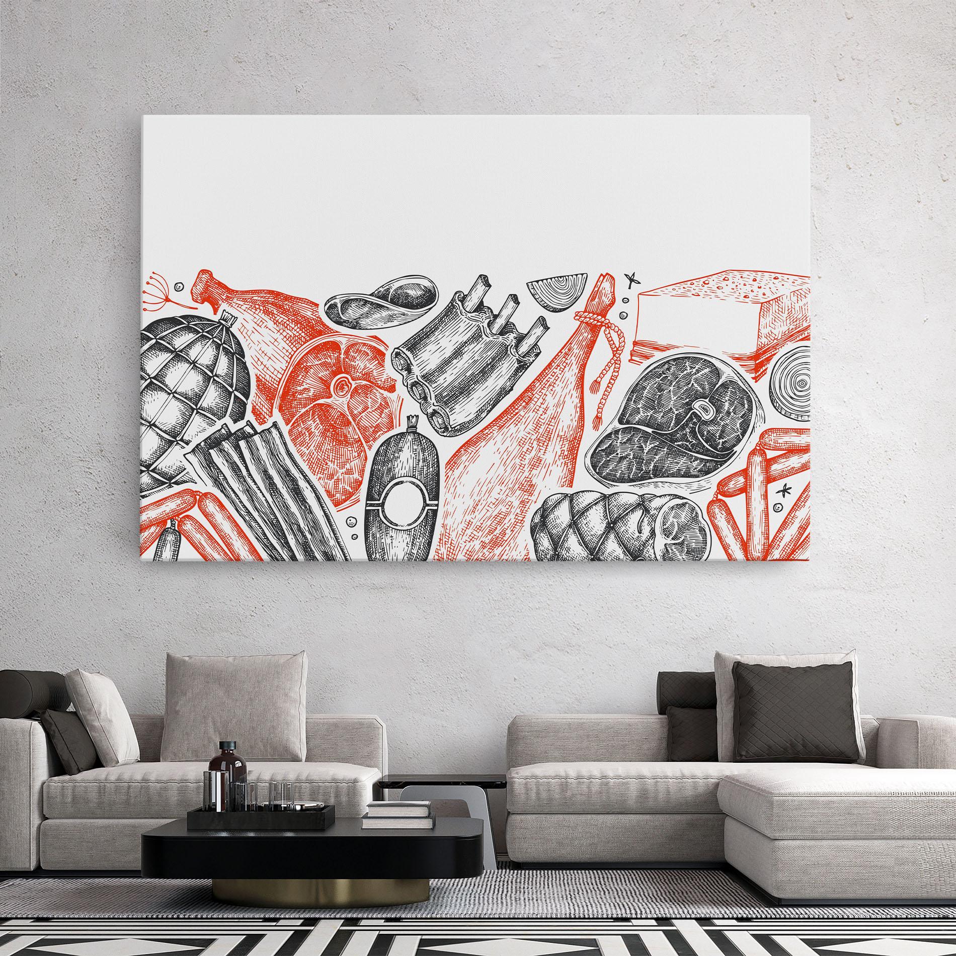 Leinwandbild Grey Orange Meat mockup 2