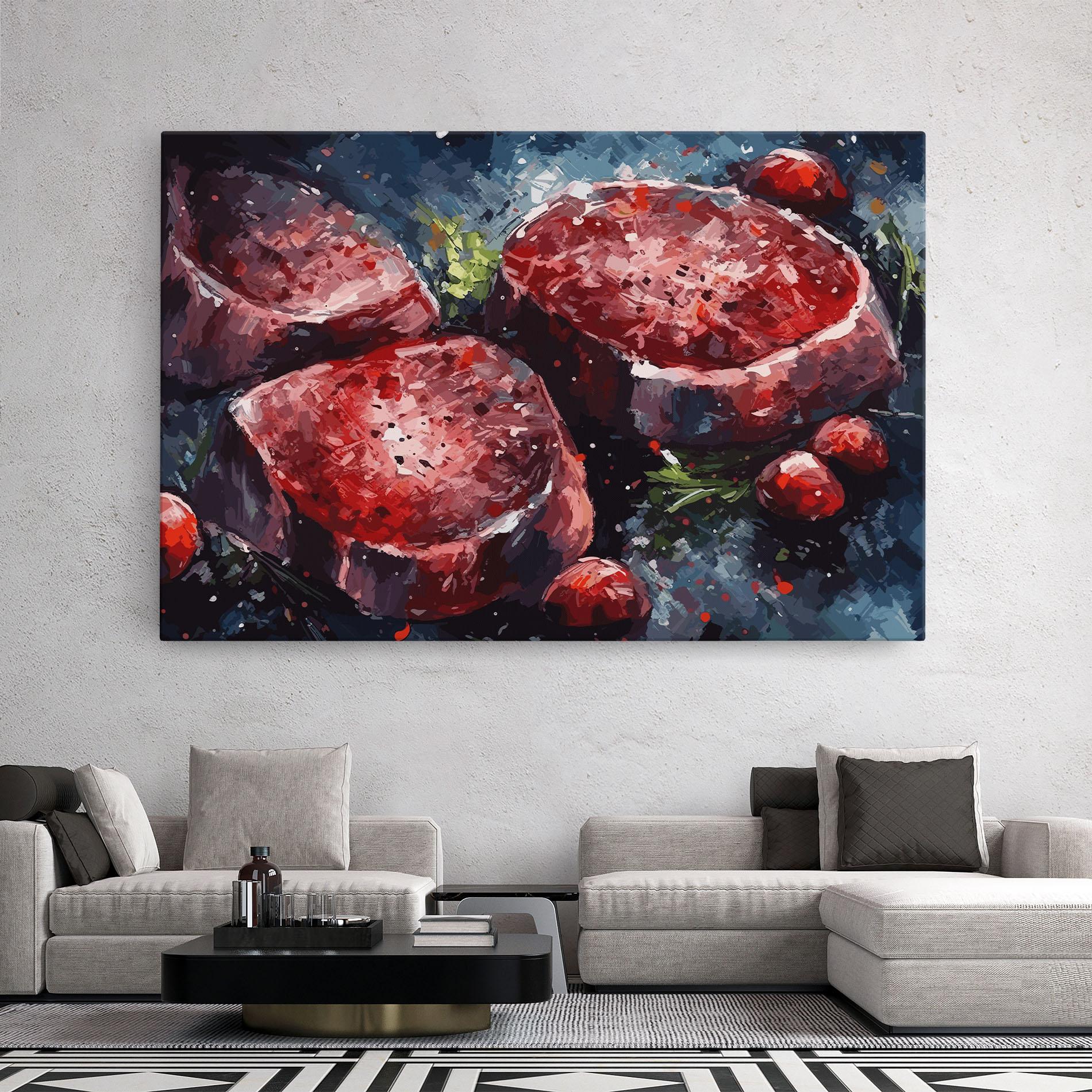 Leinwandbild Meat Art mockup 2