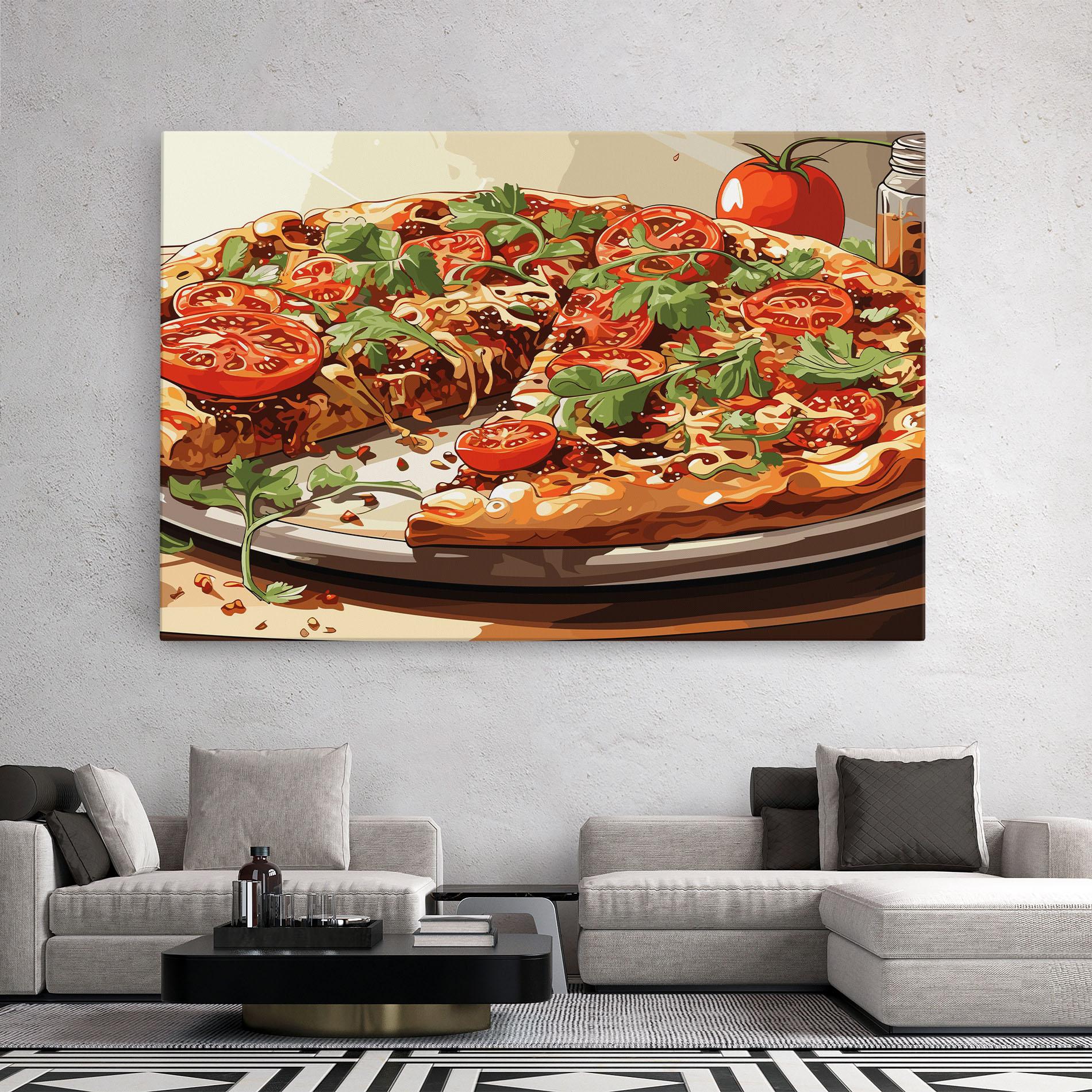 Leinwandbild Pizza View mockup 2