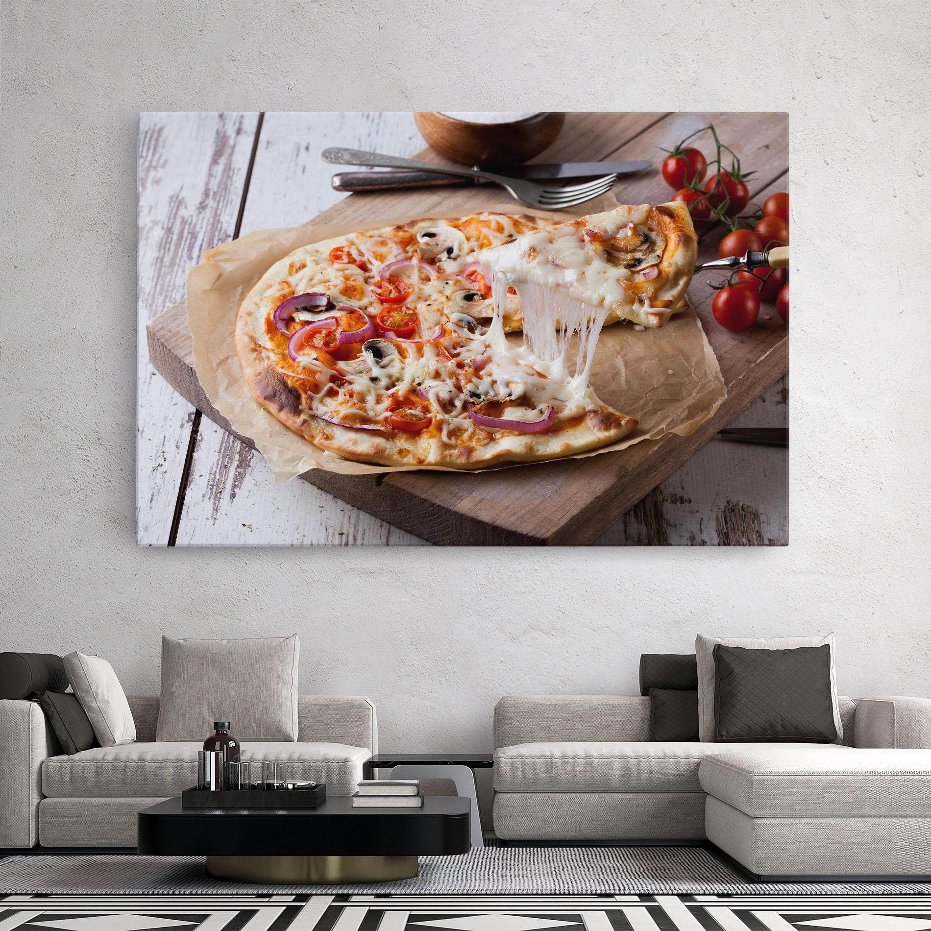Leinwandbild Pizza mockup 2