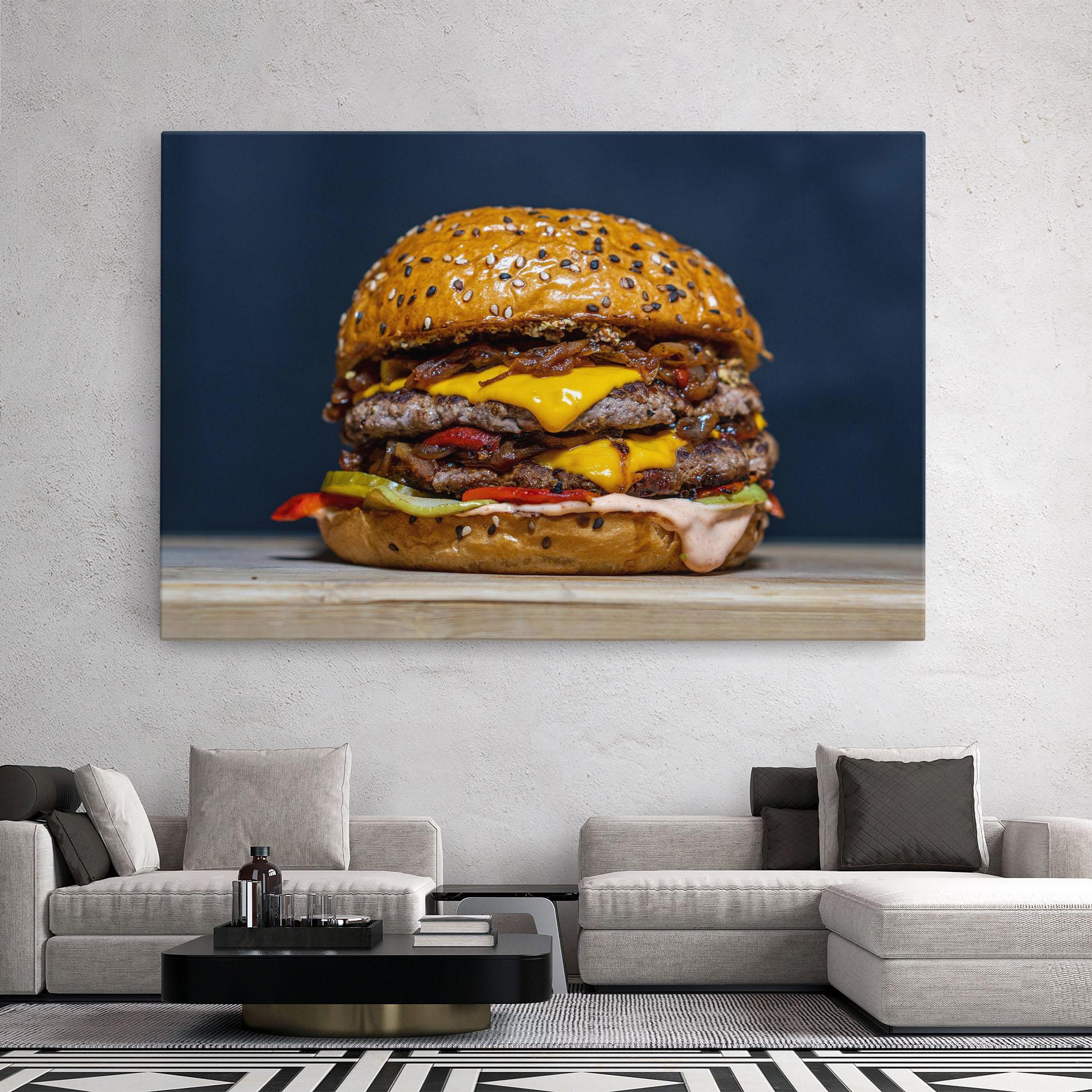 Leinwandbild Tasty Hamburger mockup 2