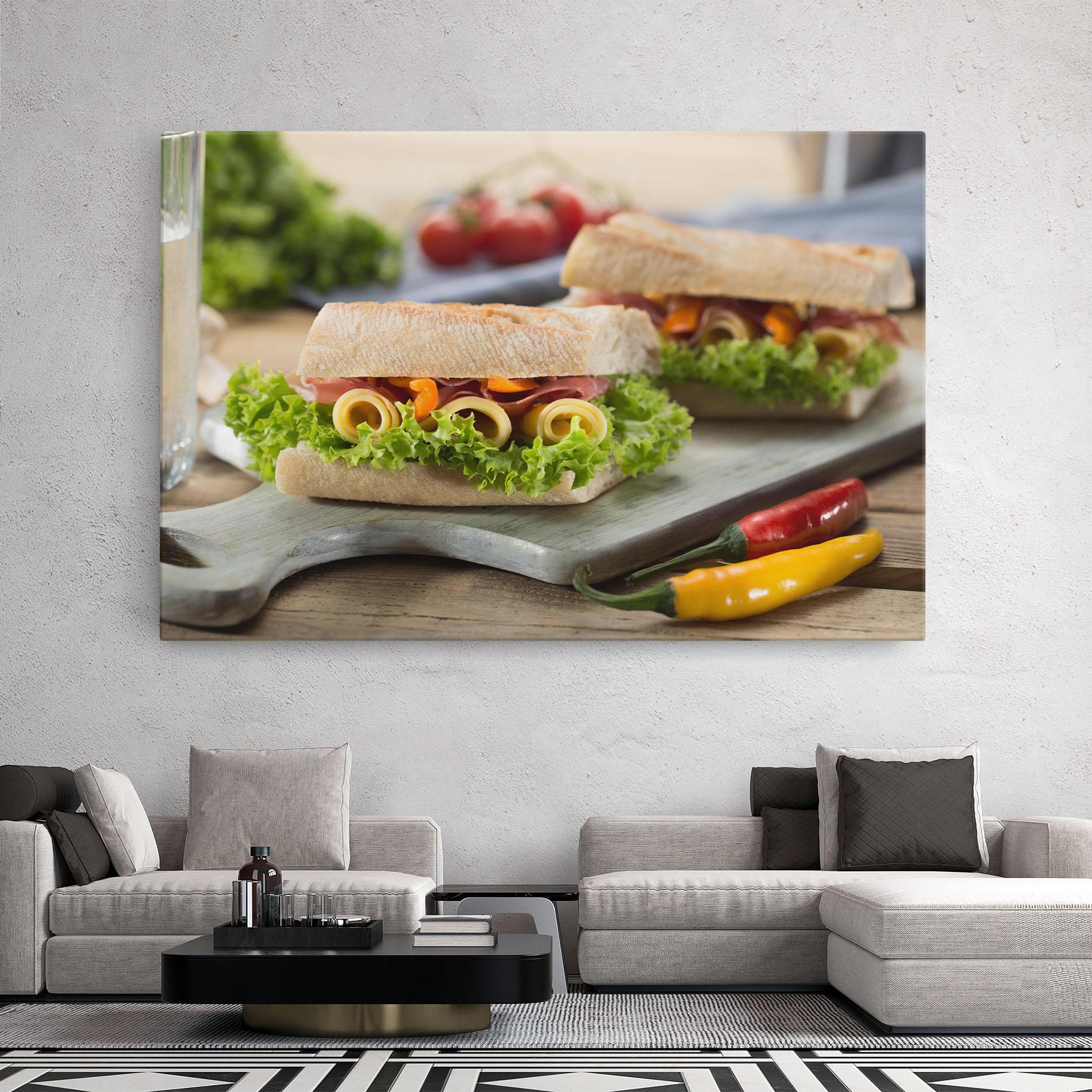 Leinwandbild Yum Sandwich mockup 2