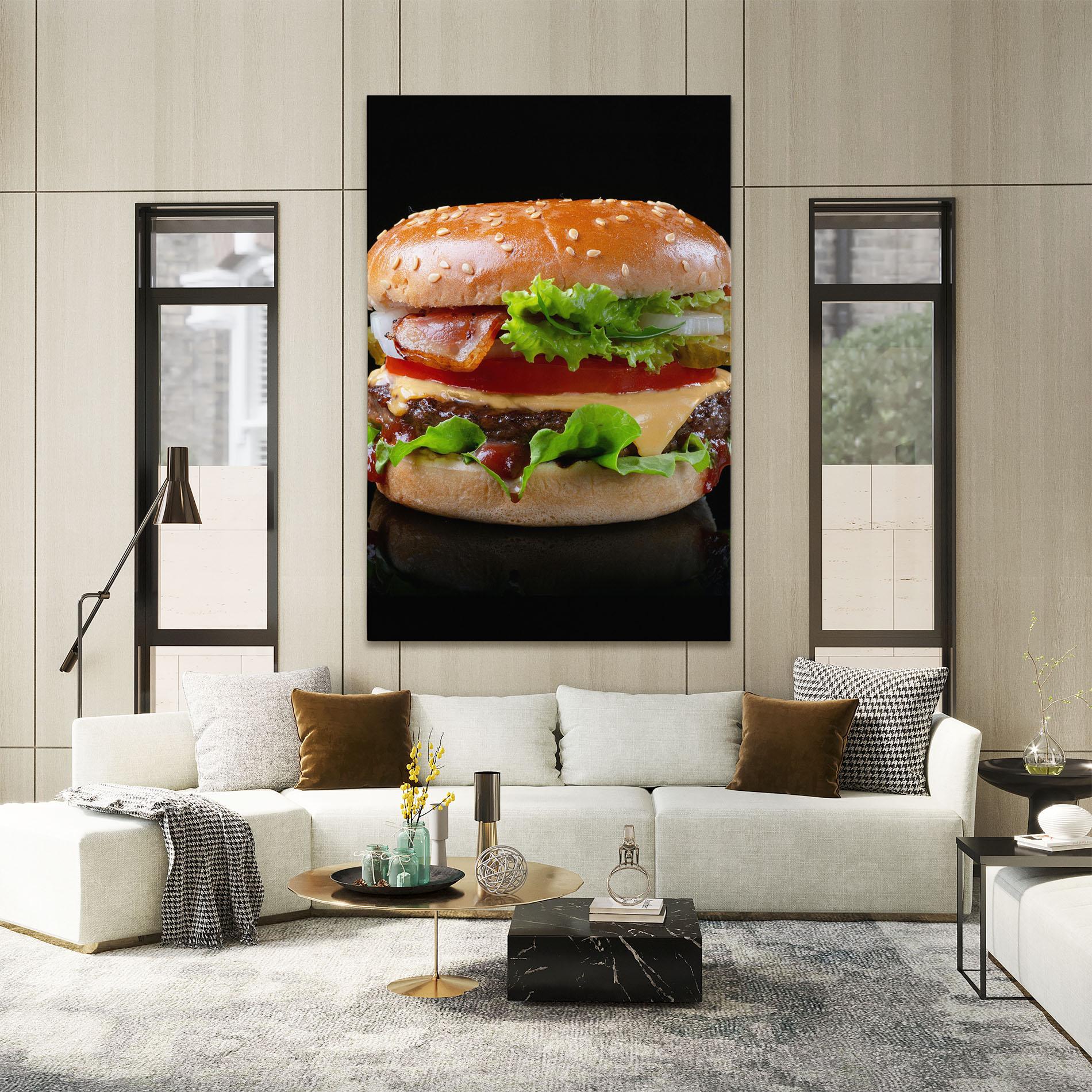 Leinwandbild Yumm Hamburger mockup 2