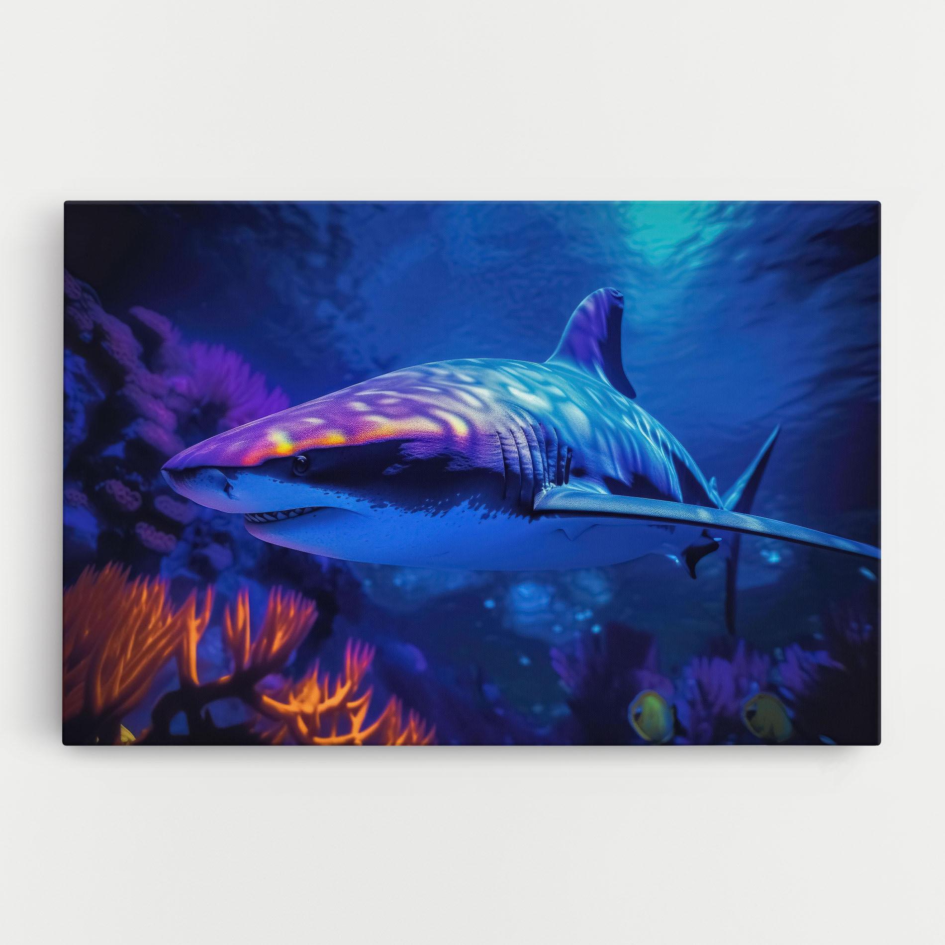 Leinwandbild Blue Light Shark mockup 0