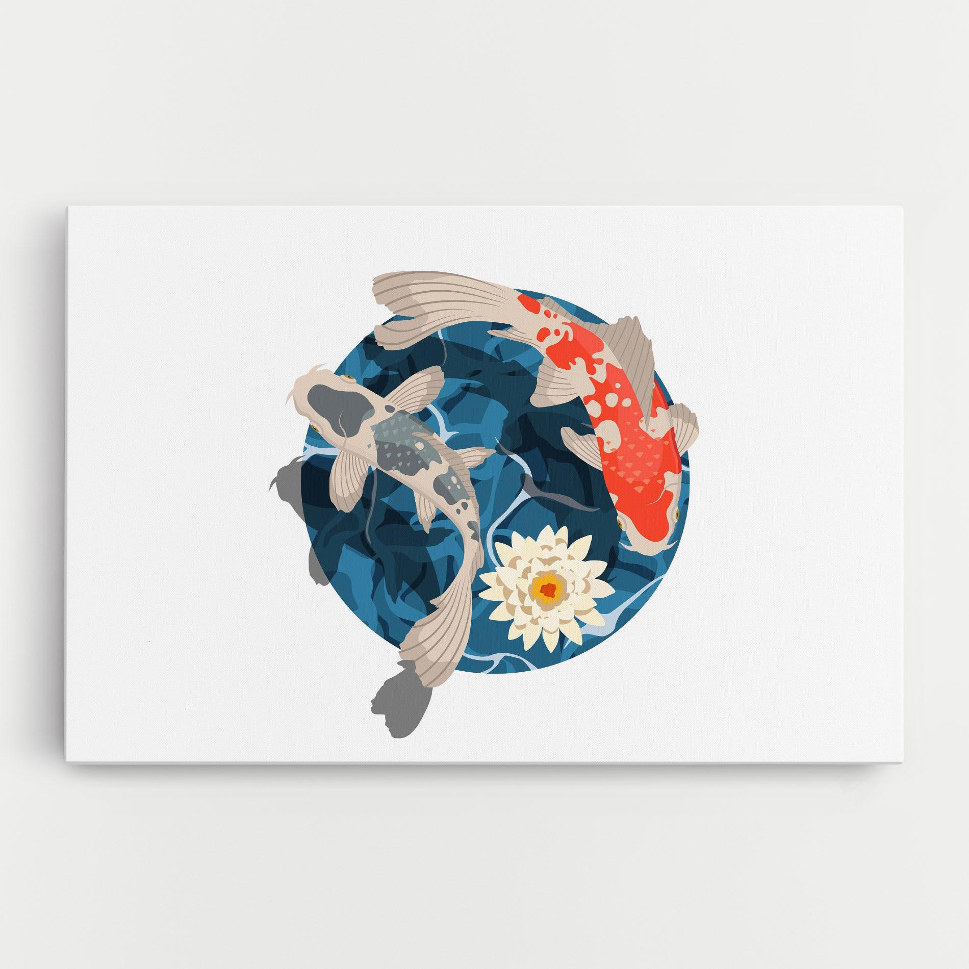 Leinwandbild Grey Orange Koi mockup 0