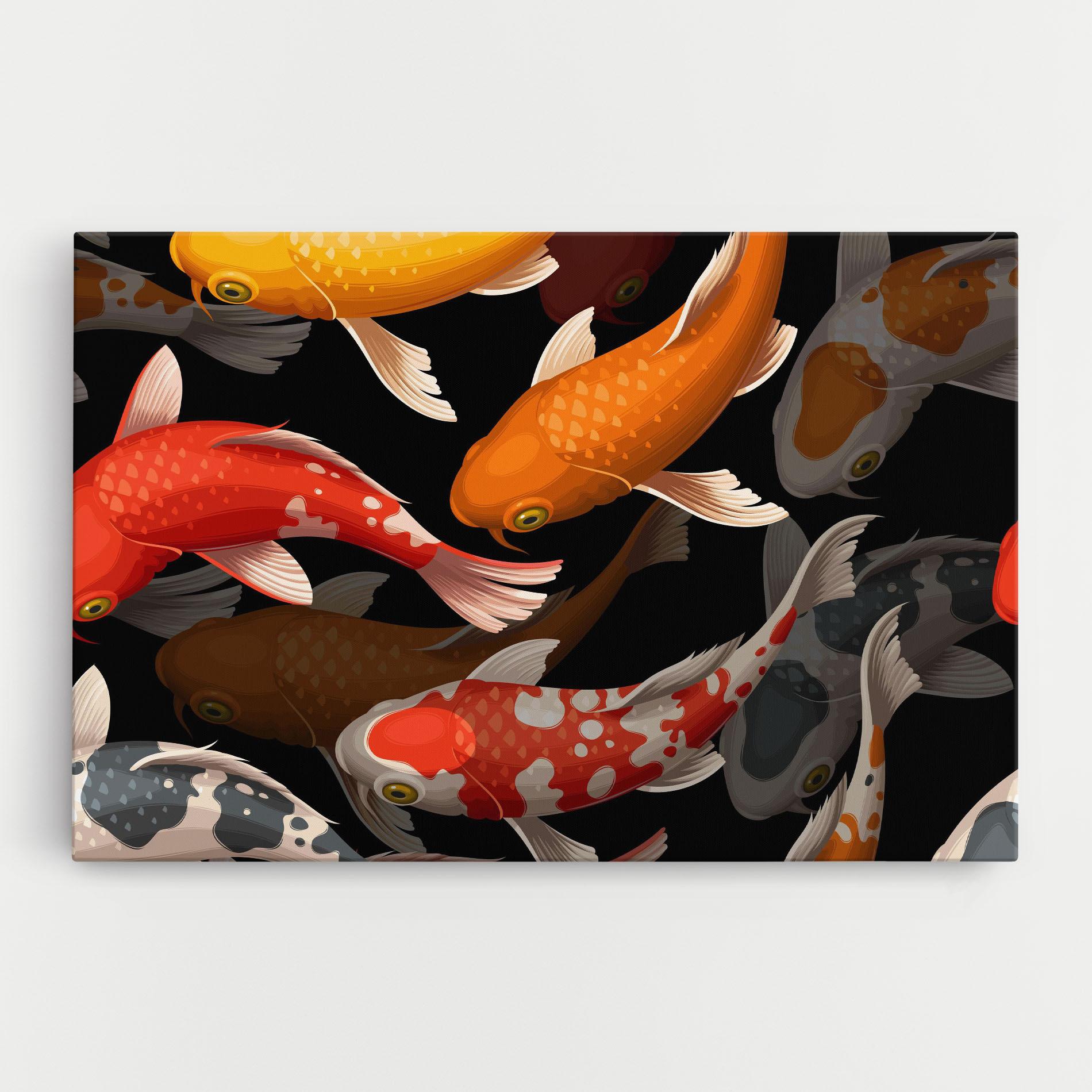 Leinwandbild Seamless Koi Fish mockup 0