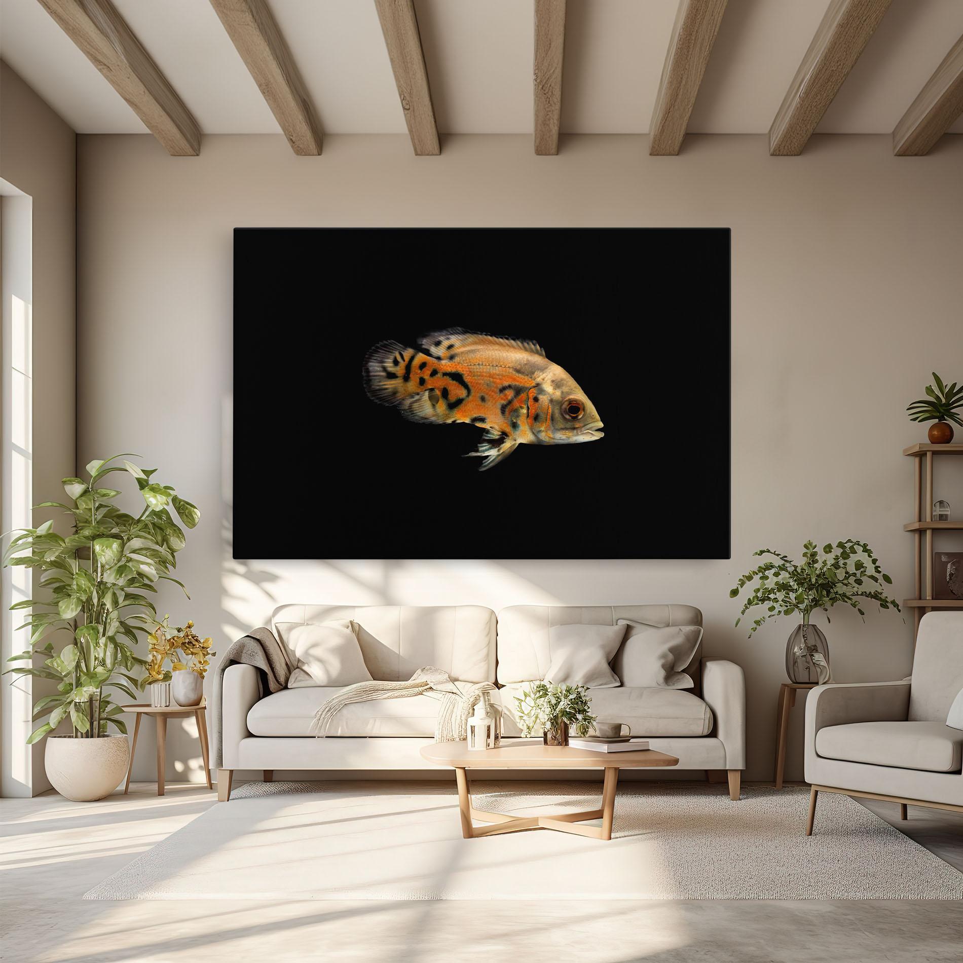 Leinwandbild Cute Brown Fish mockup 6