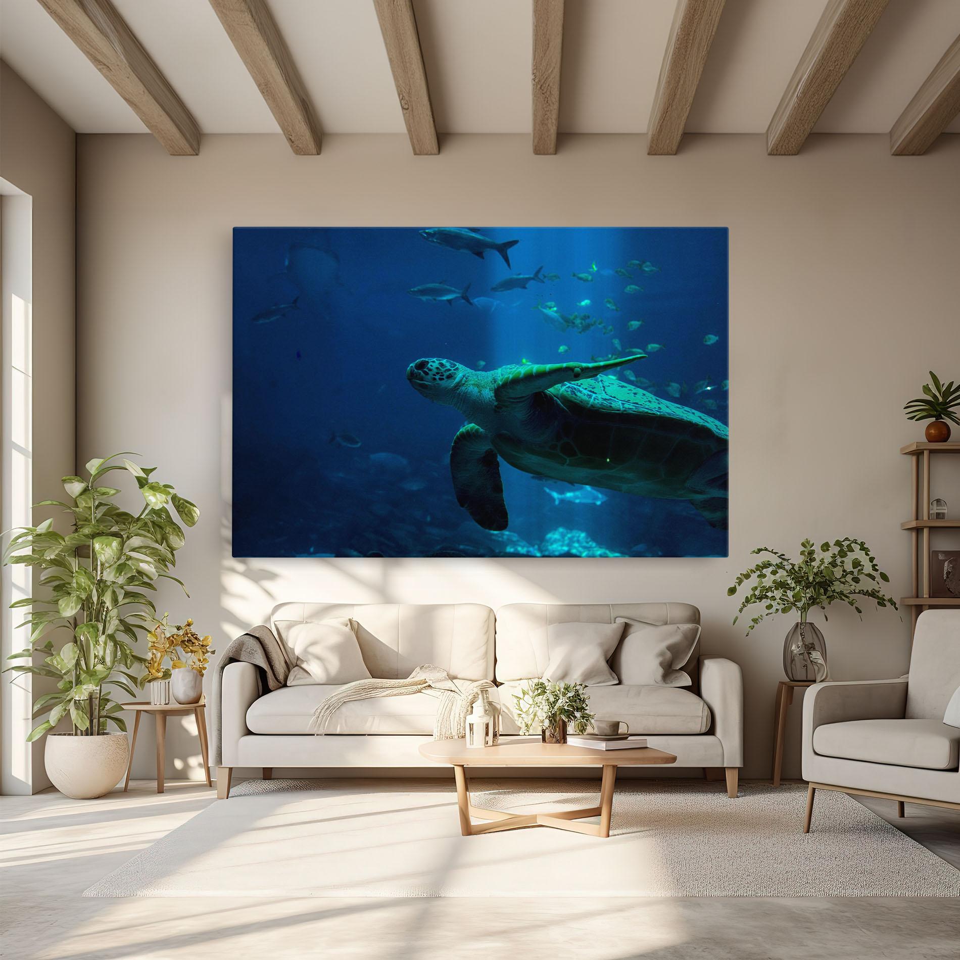 Leinwandbild Green Turtule mockup 6