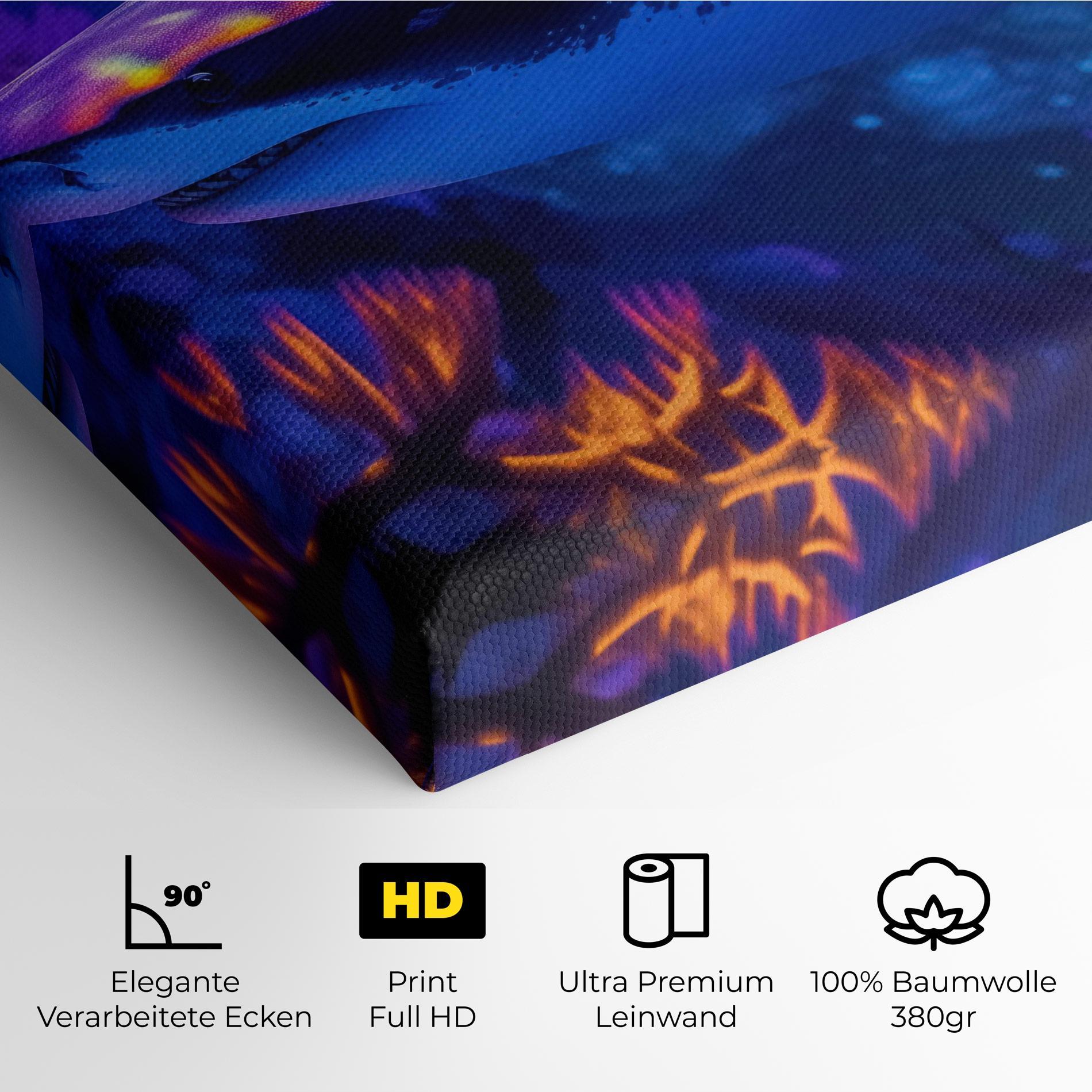 Leinwandbild Blue Light Shark mockup 4