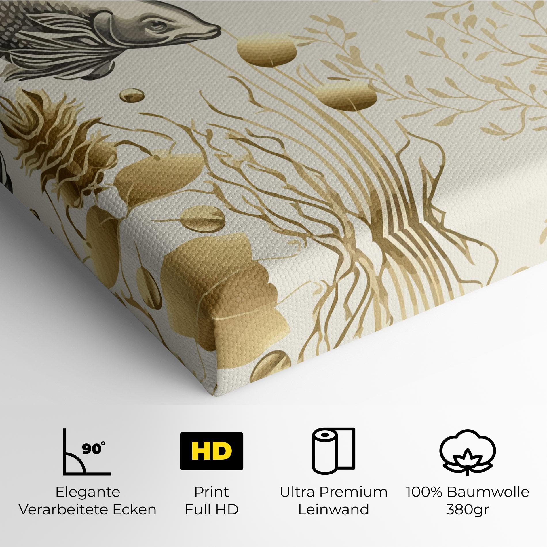 Leinwandbild Grey Gold Fish mockup 4