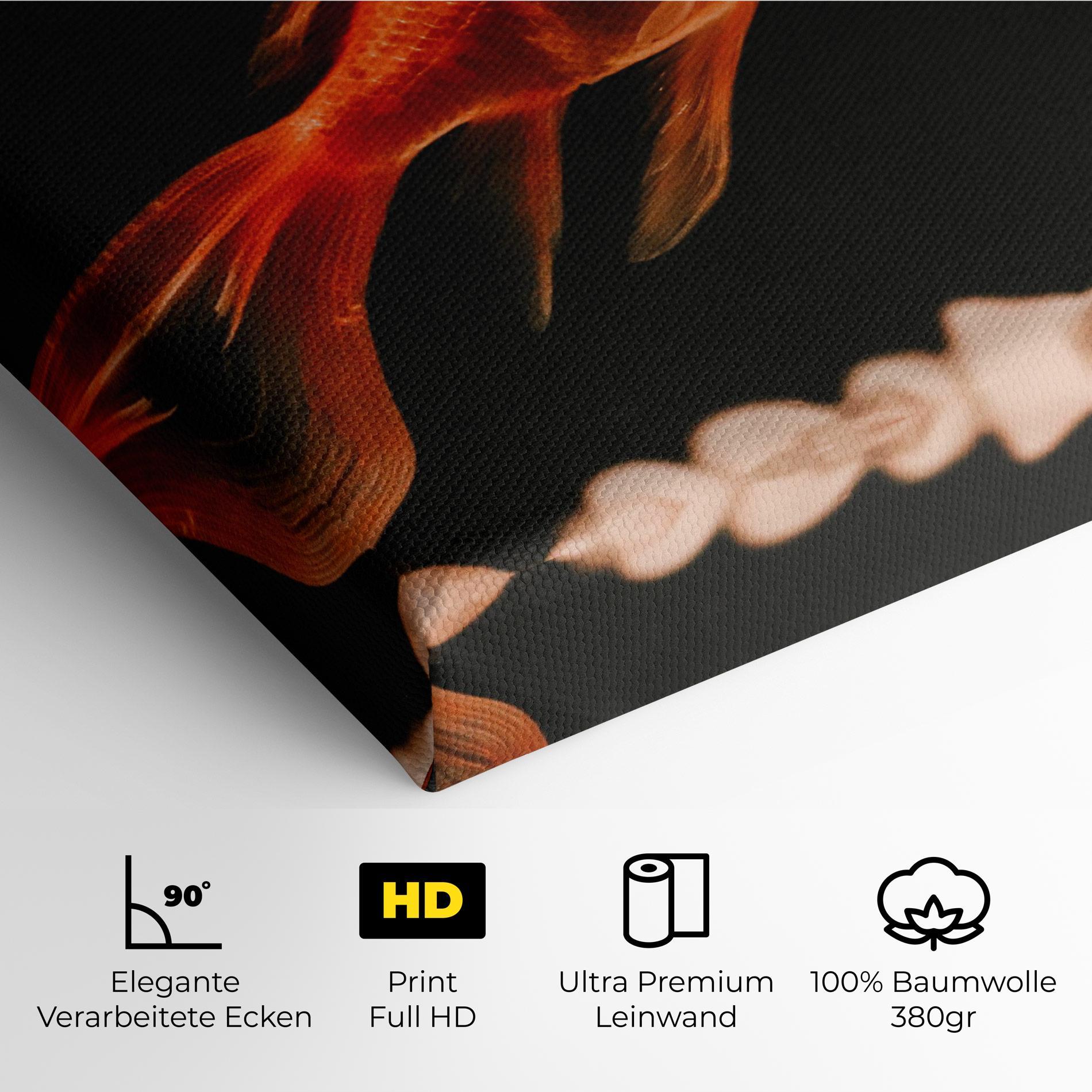 Leinwandbild Small Orange Fish mockup 4