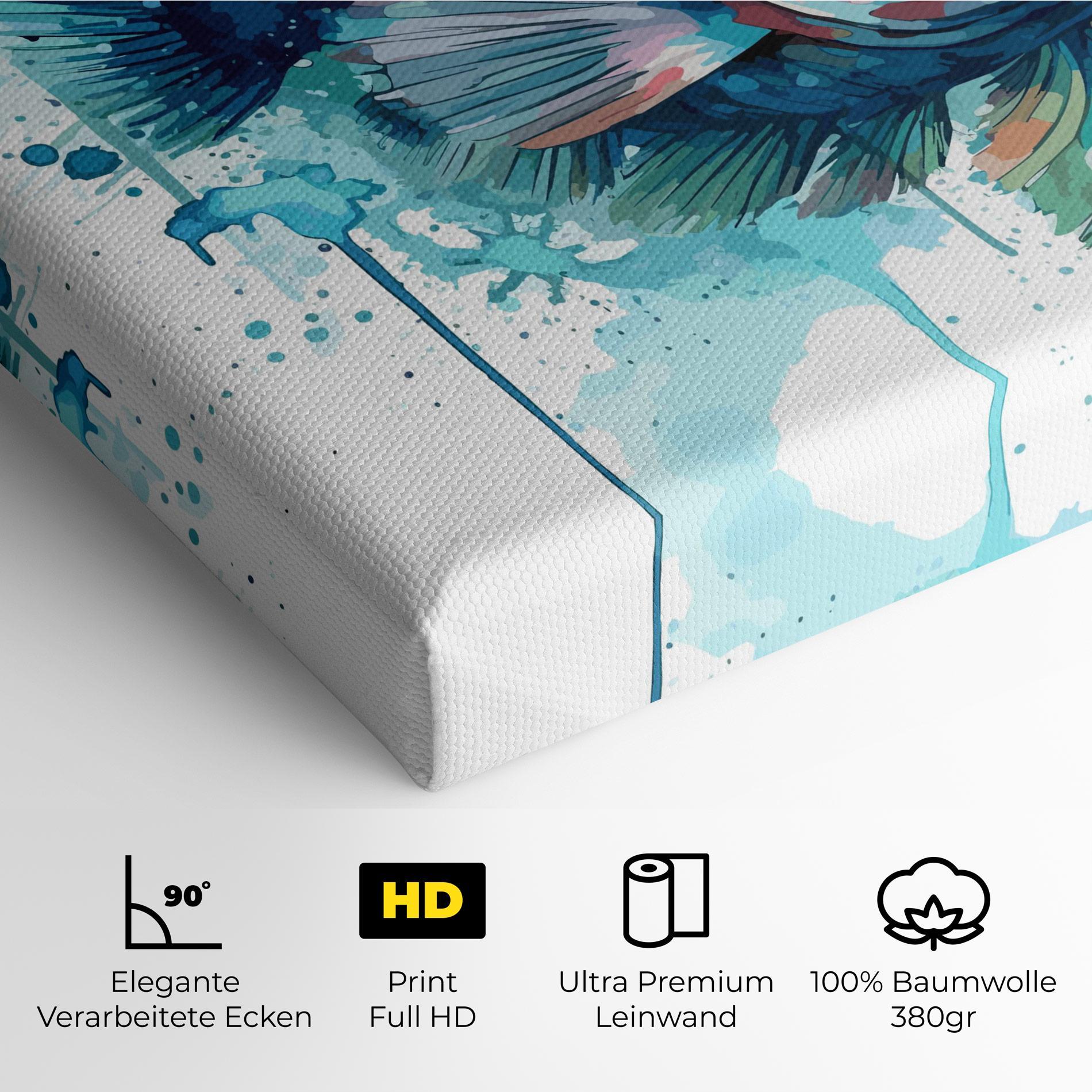 Leinwandbild Watercolor Fish mockup 4
