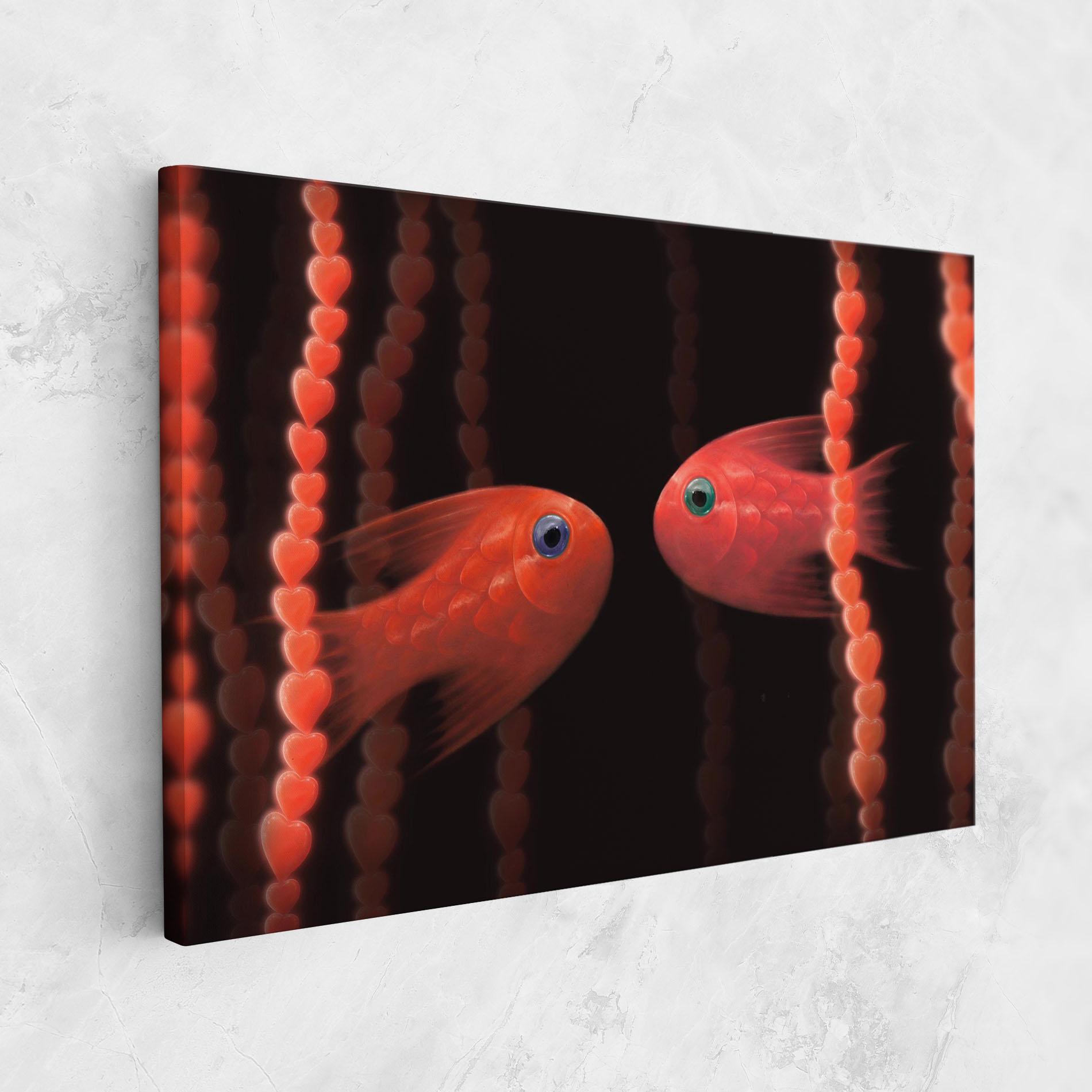 Leinwandbild Orange Fish Heart mockup 1