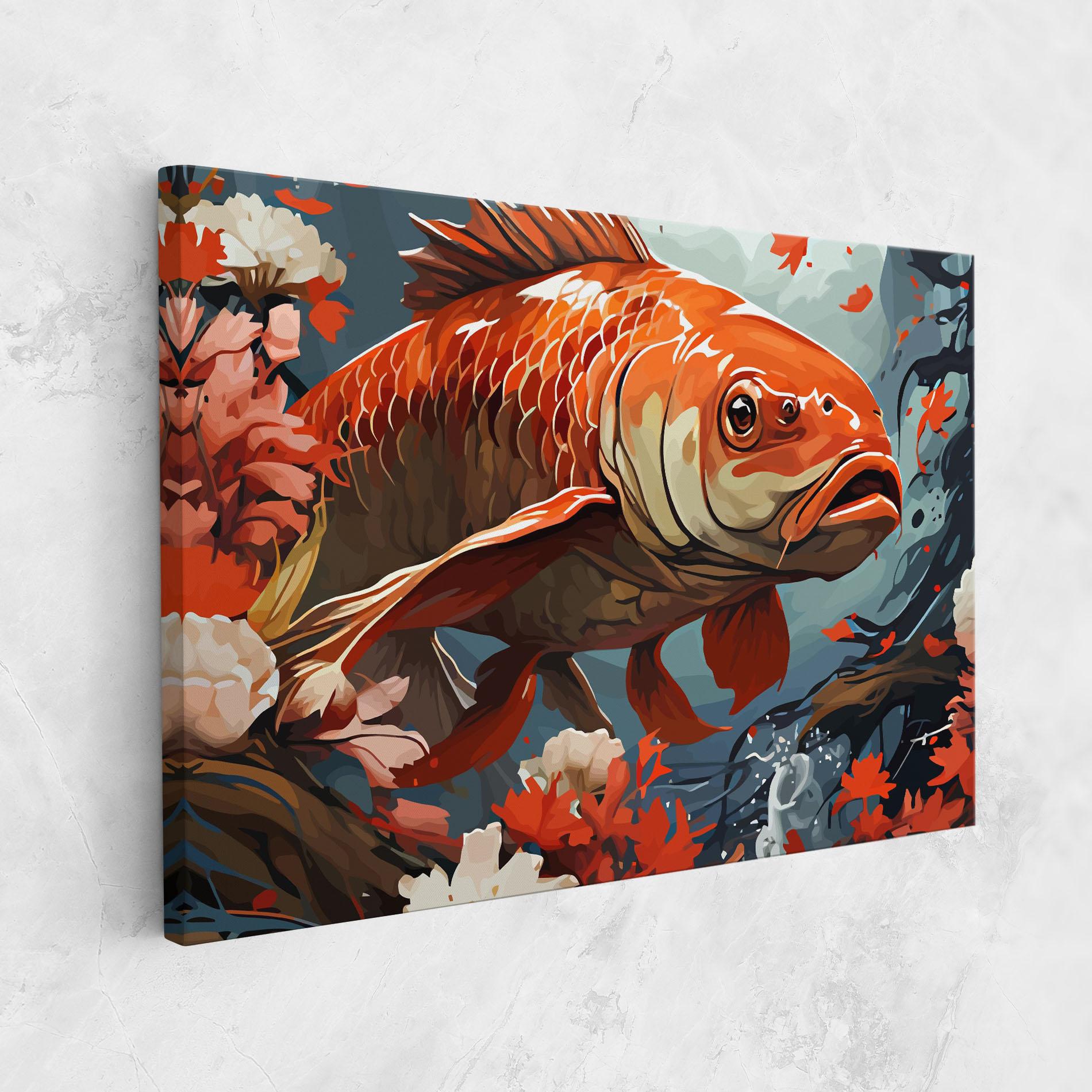 Leinwandbild Orange Koi mockup 1