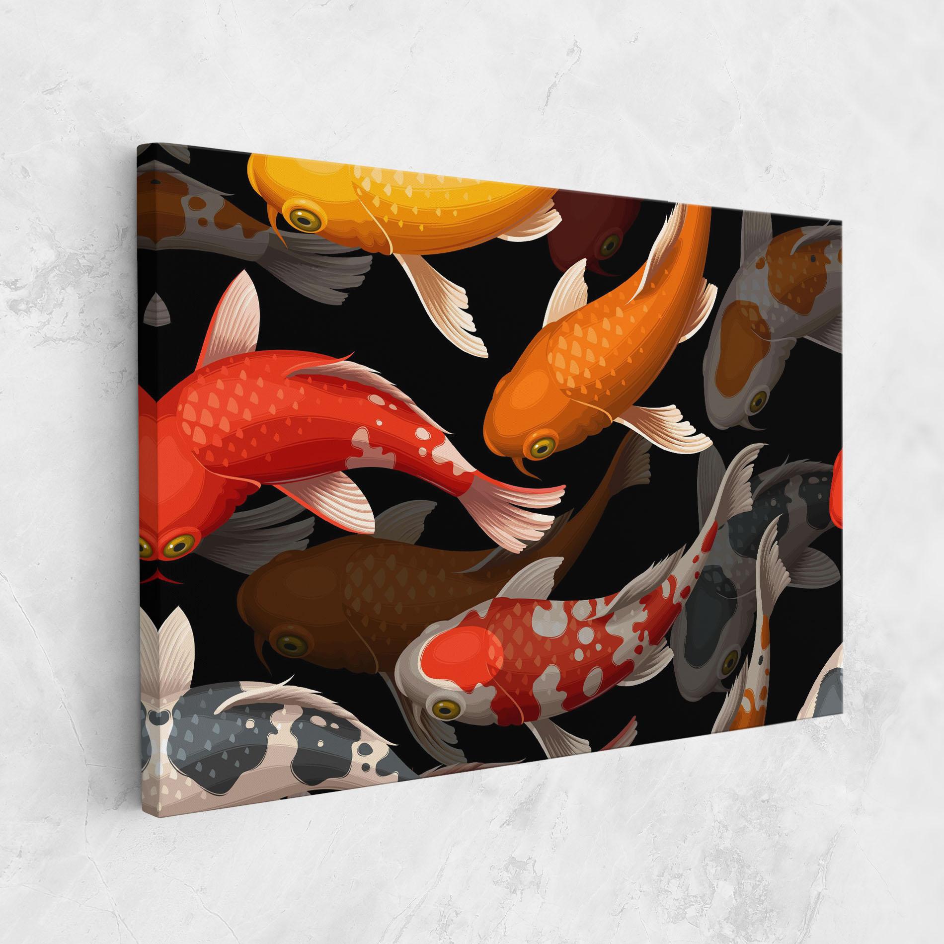 Leinwandbild Seamless Koi Fish mockup 1