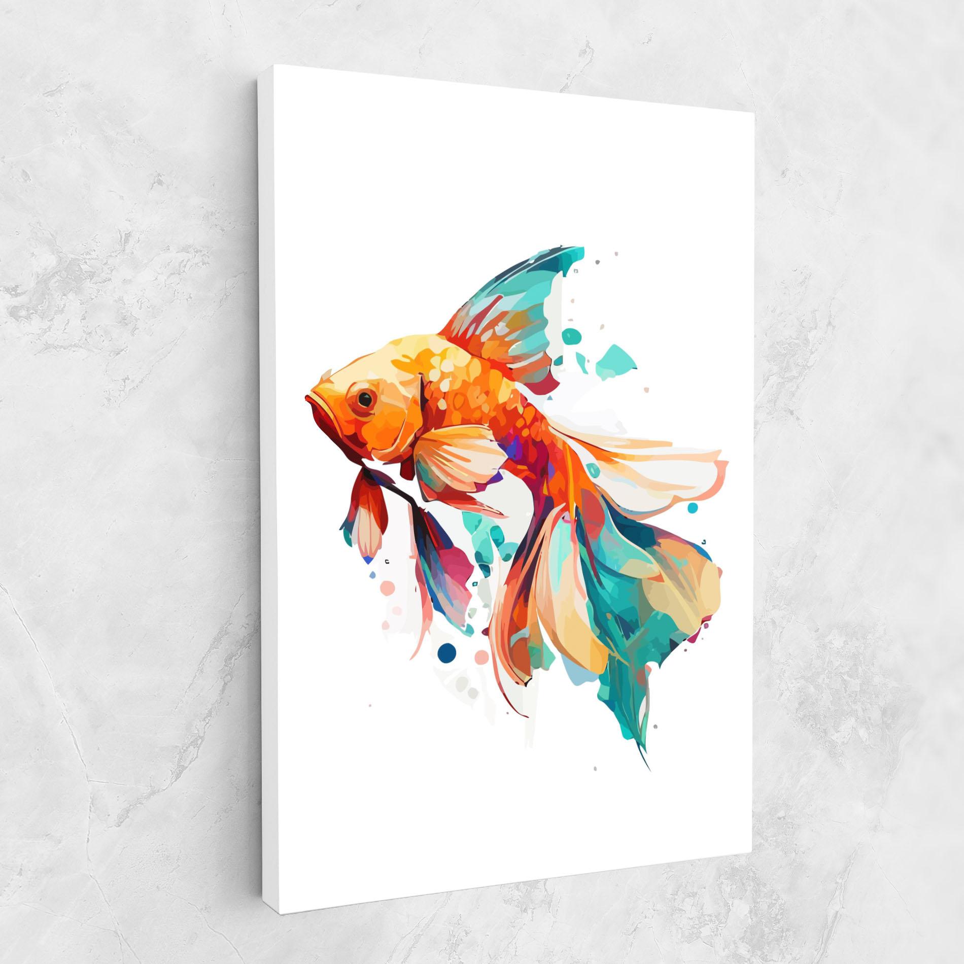 Leinwandbild Blue Orange Fish mockup 1