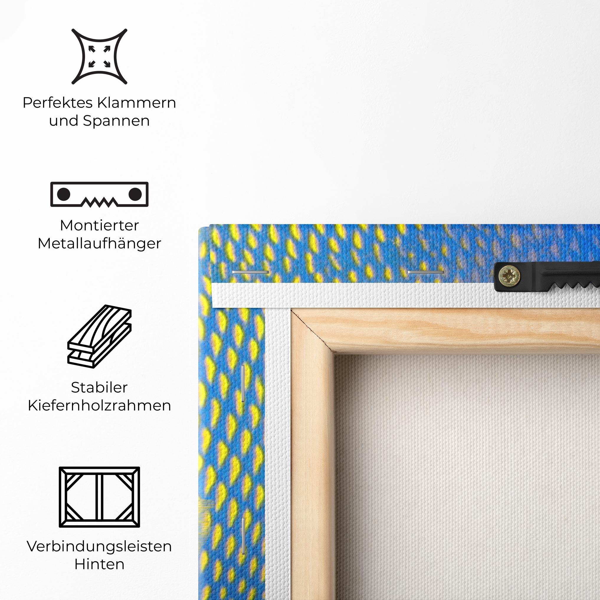 Leinwandbild Blue Yellow Fish mockup 5