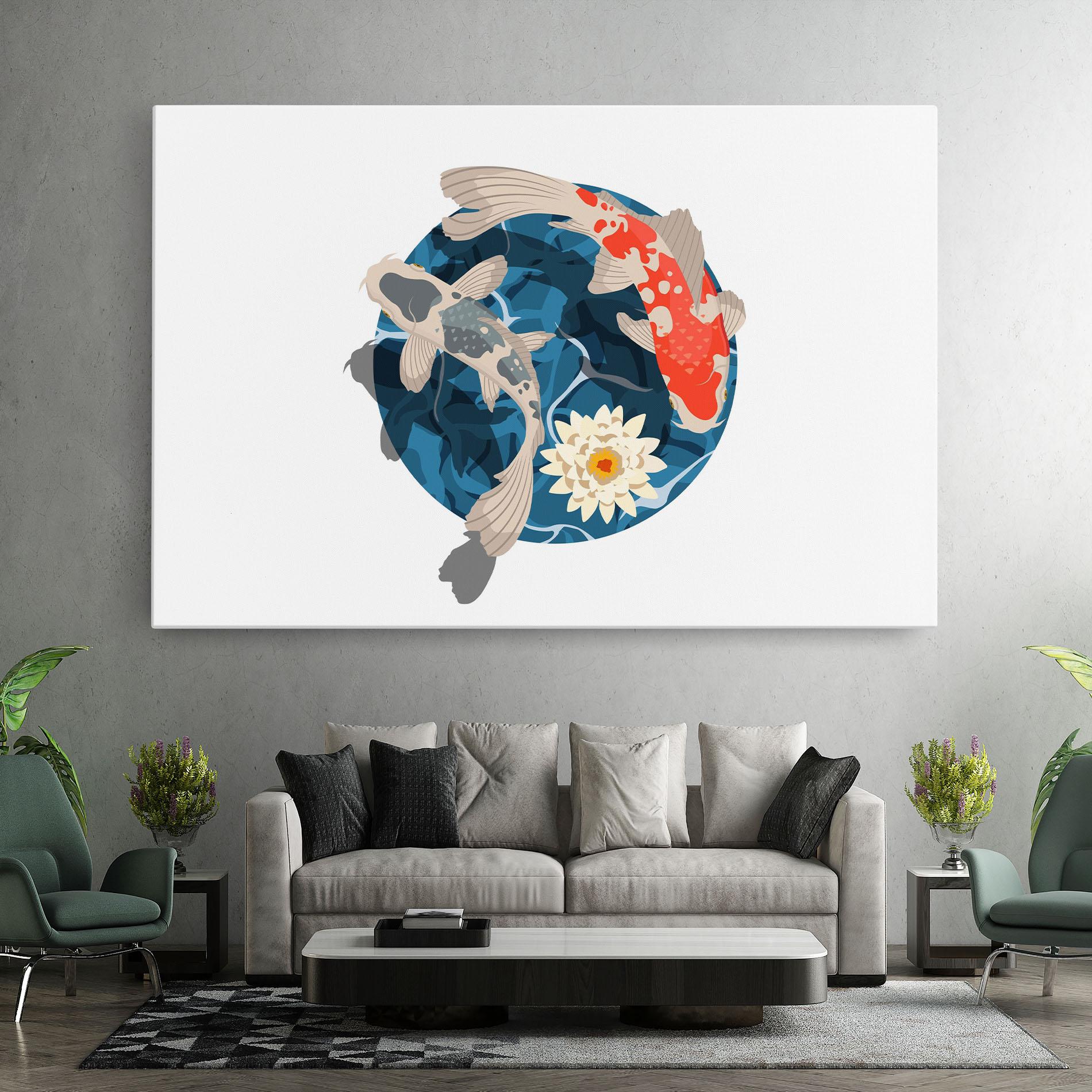 Leinwandbild Grey Orange Koi mockup 7