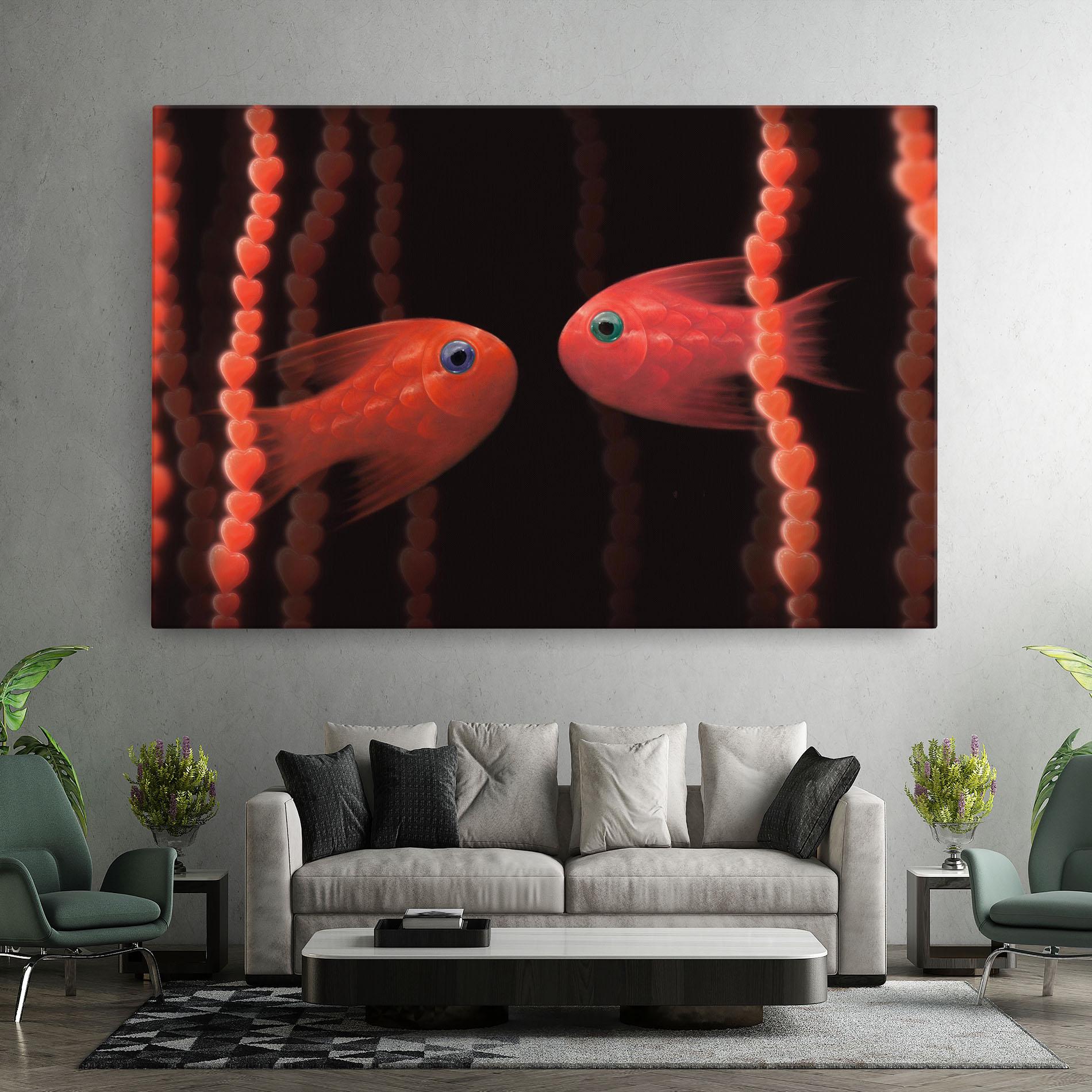 Leinwandbild Orange Fish Heart mockup 7