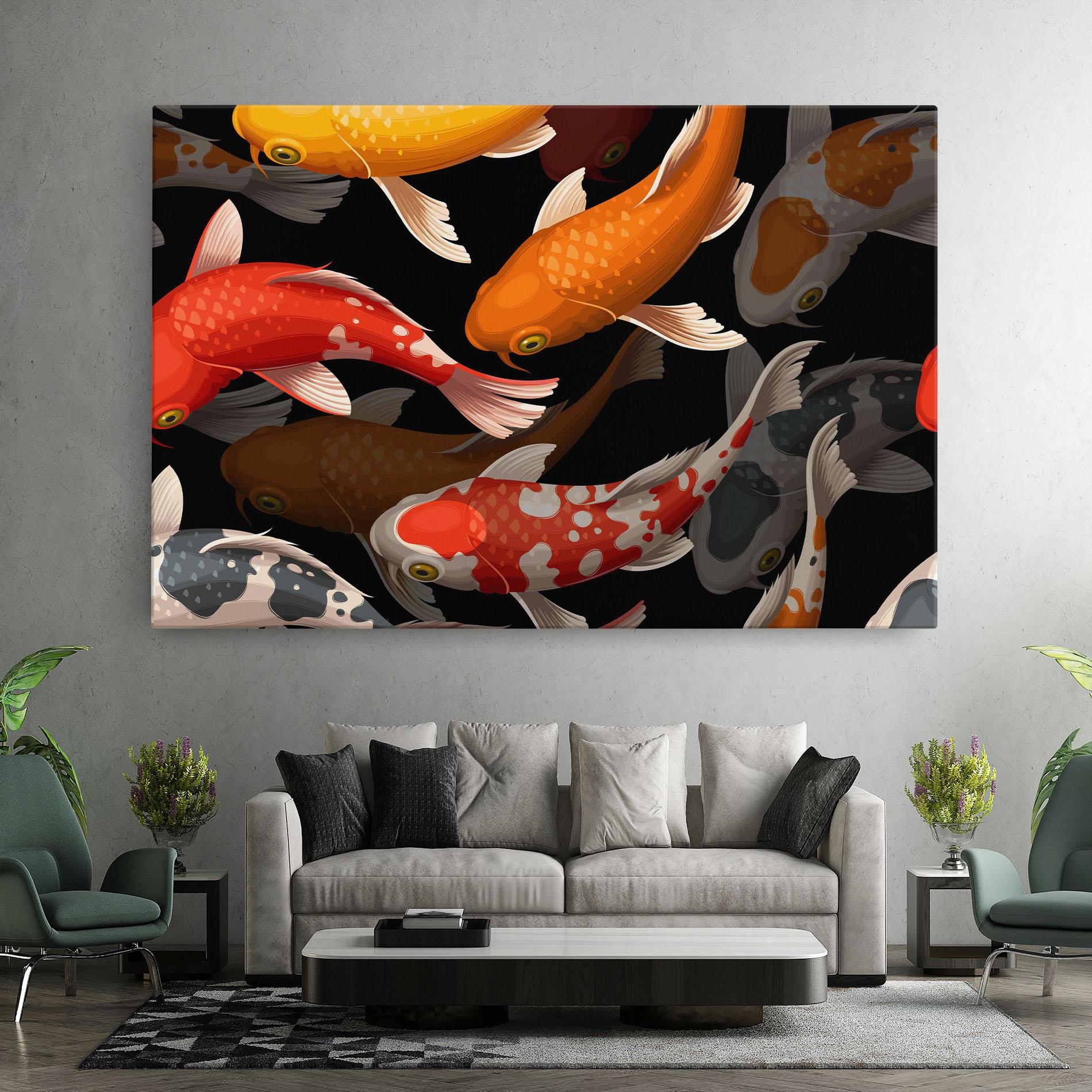 Leinwandbild Seamless Koi Fish mockup 7