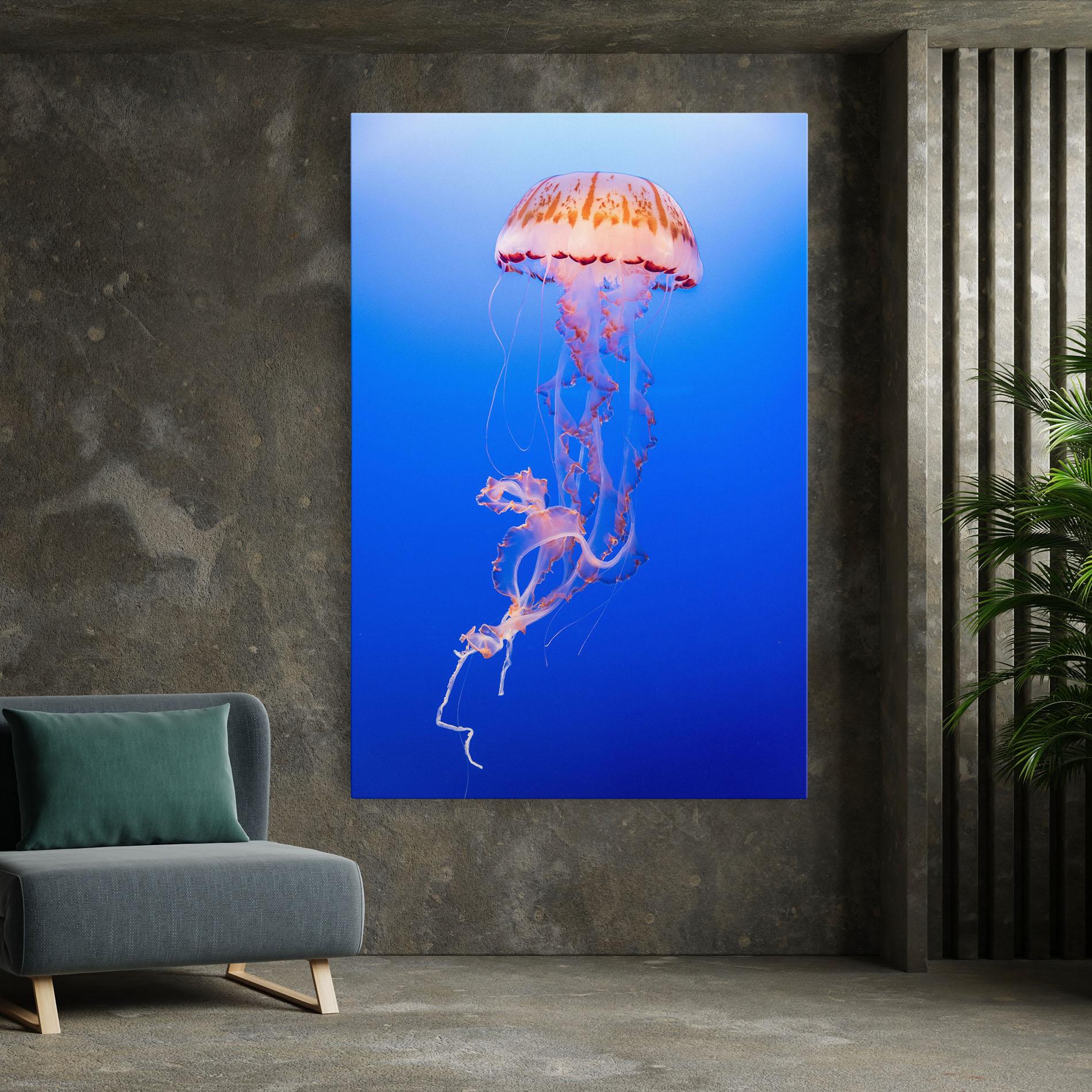 Leinwandbild Pretty White Jellyfish mockup 7