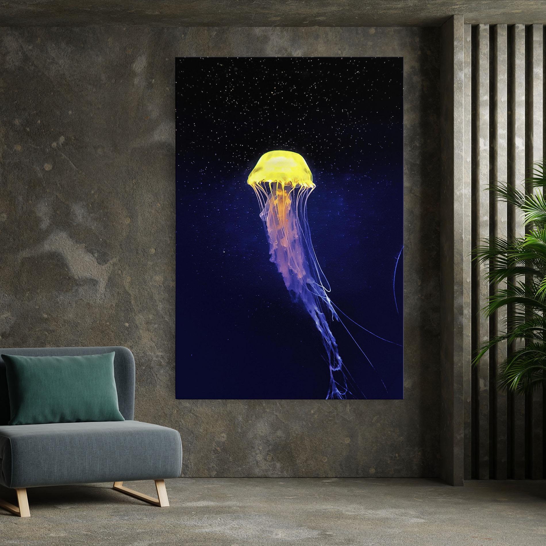 Leinwandbild Purple Jellyfish mockup 7