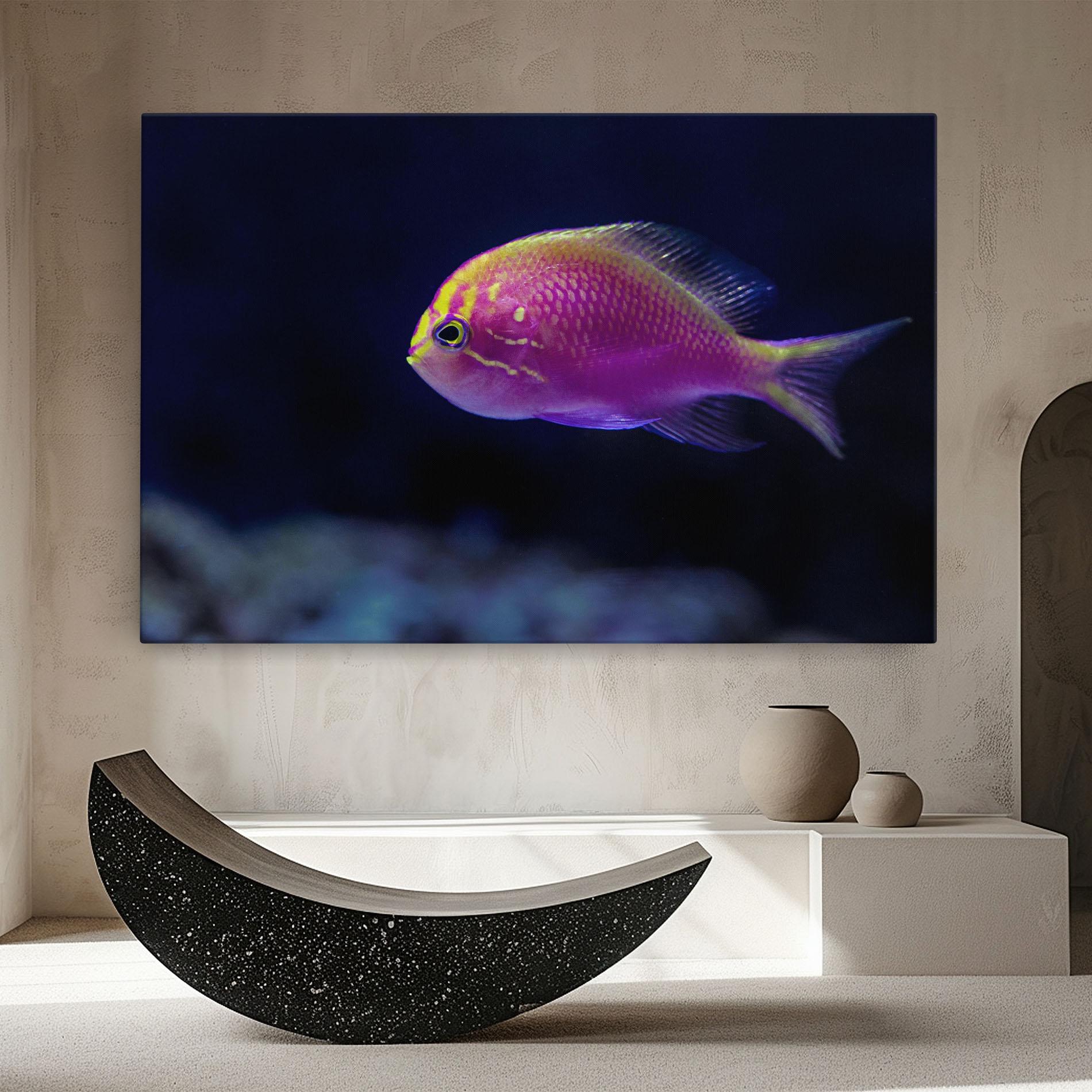 Leinwandbild Angry Pink Fish mockup 8