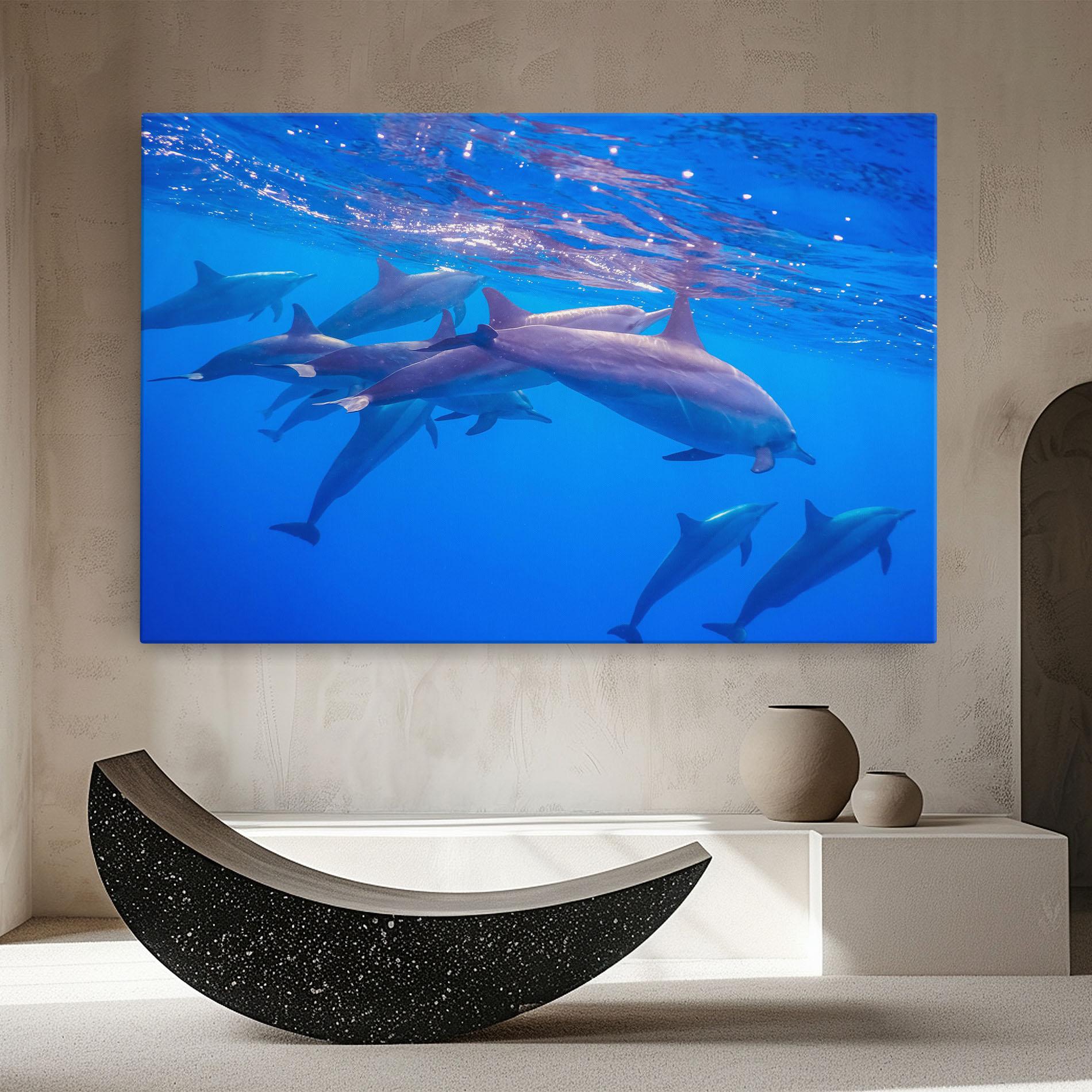 Leinwandbild Dolphin Family mockup 8