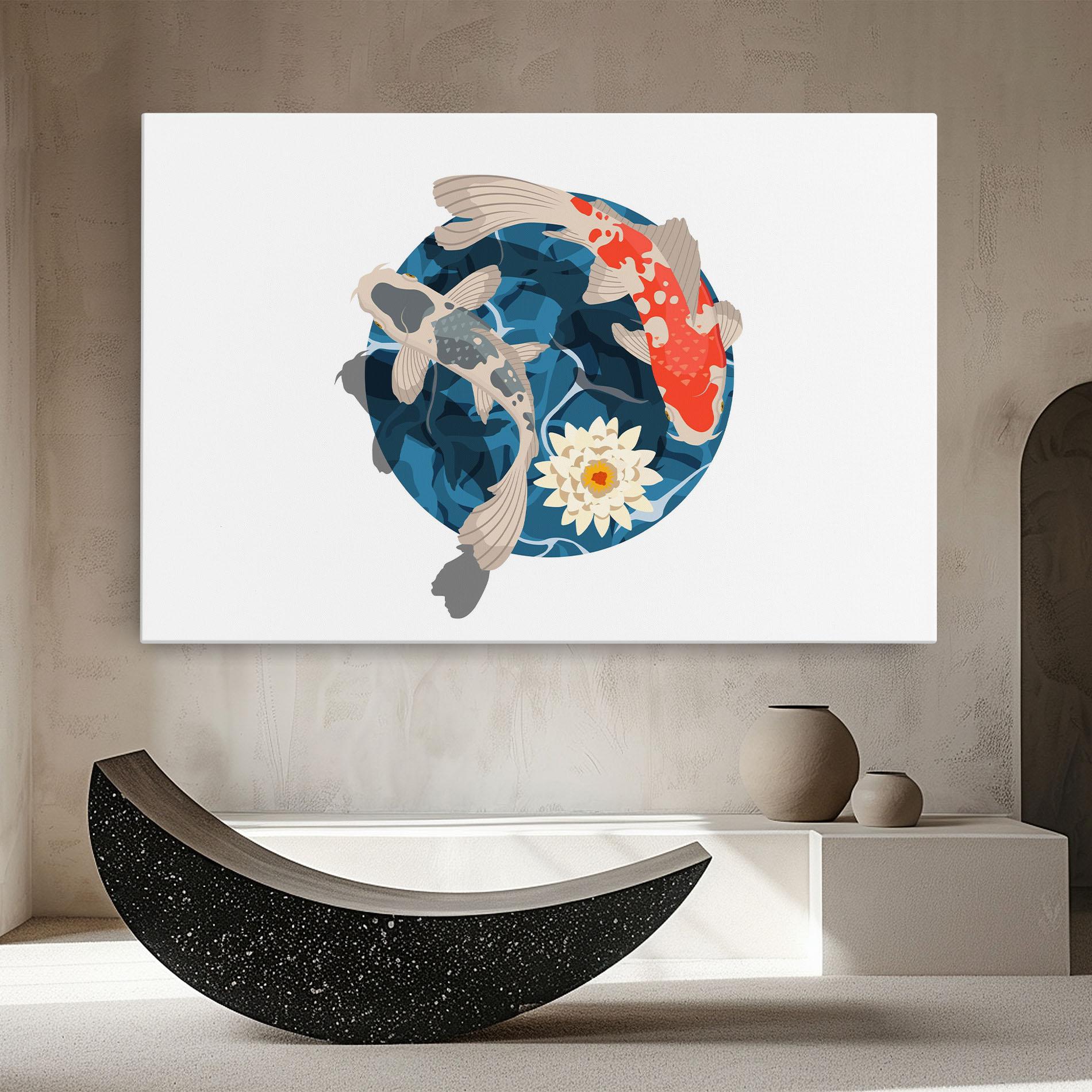 Leinwandbild Grey Orange Koi mockup 8