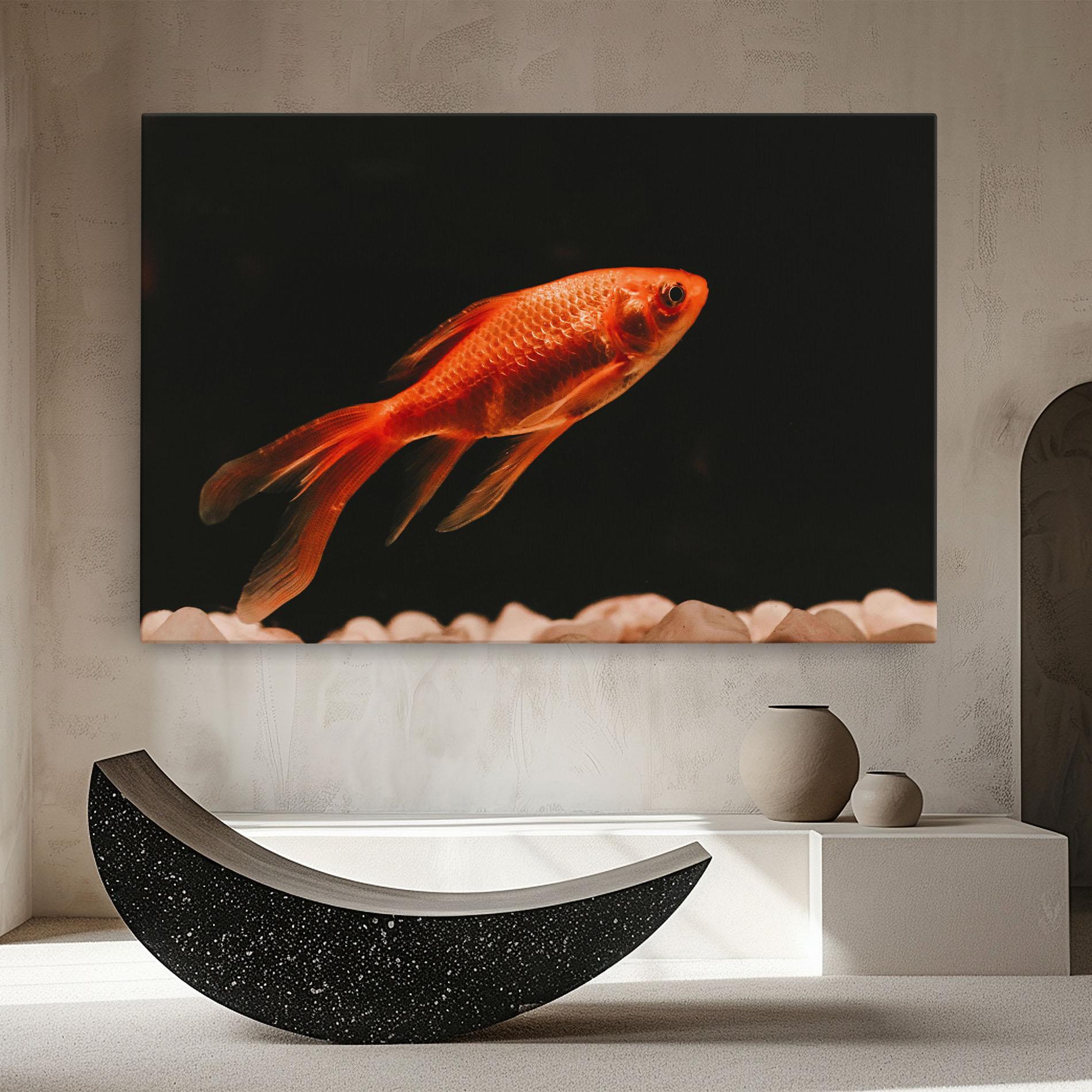 Leinwandbild Small Orange Fish mockup 8