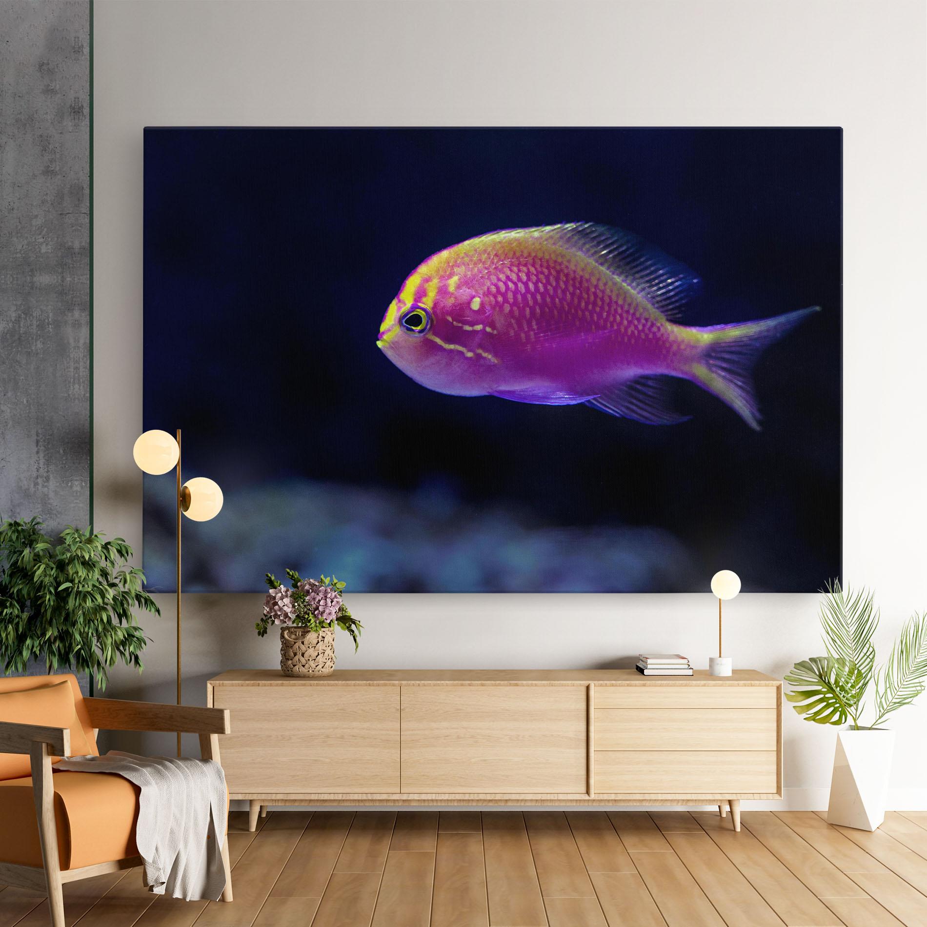 Leinwandbild Angry Pink Fish mockup 9