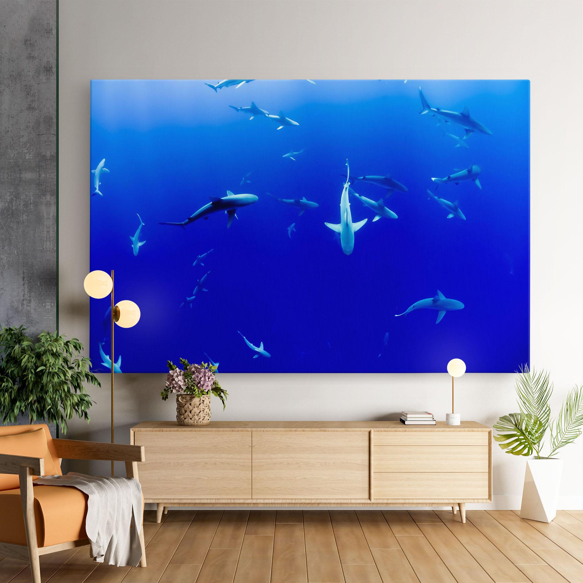 Leinwandbild Baby Sharks mockup 9