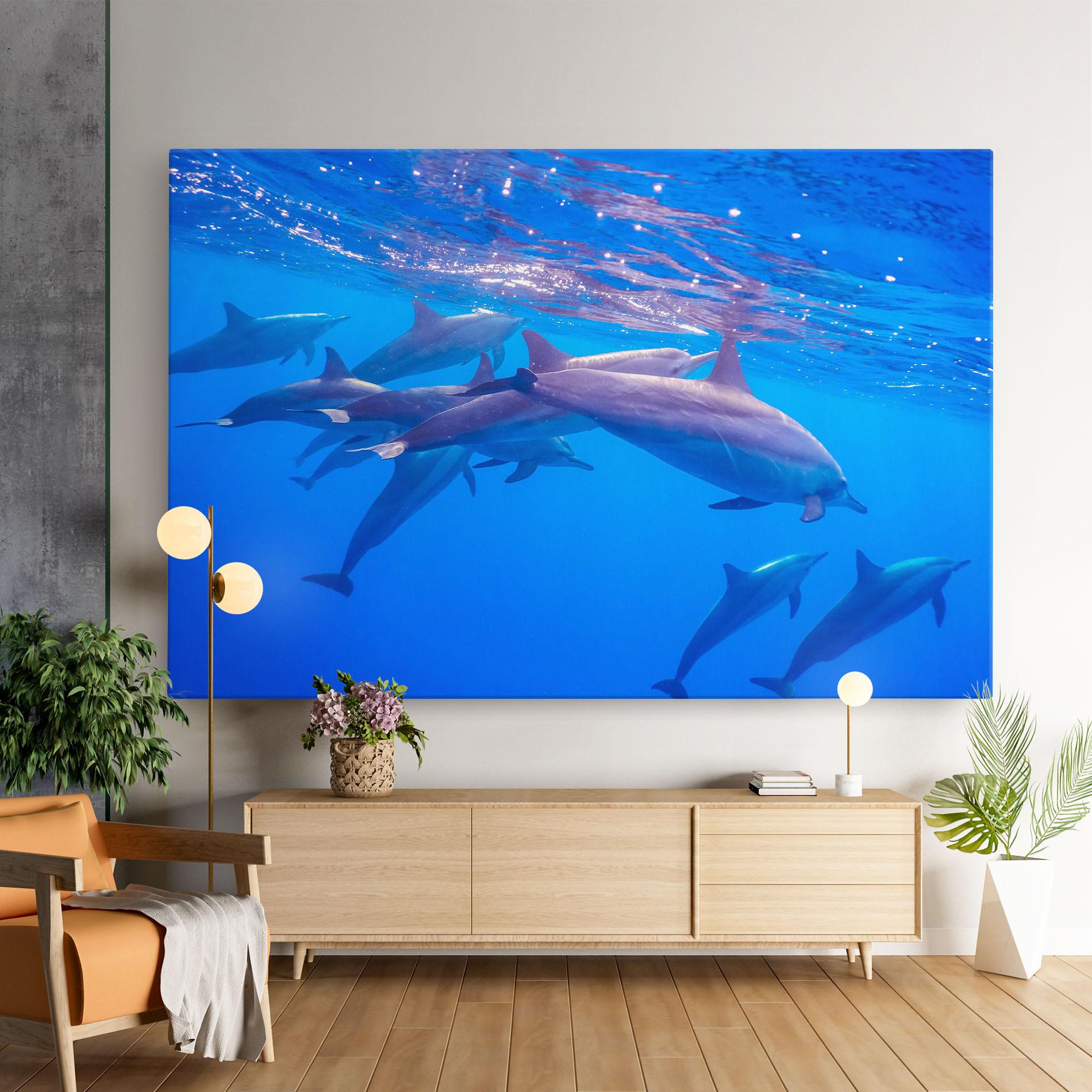 Leinwandbild Dolphin Family mockup 9