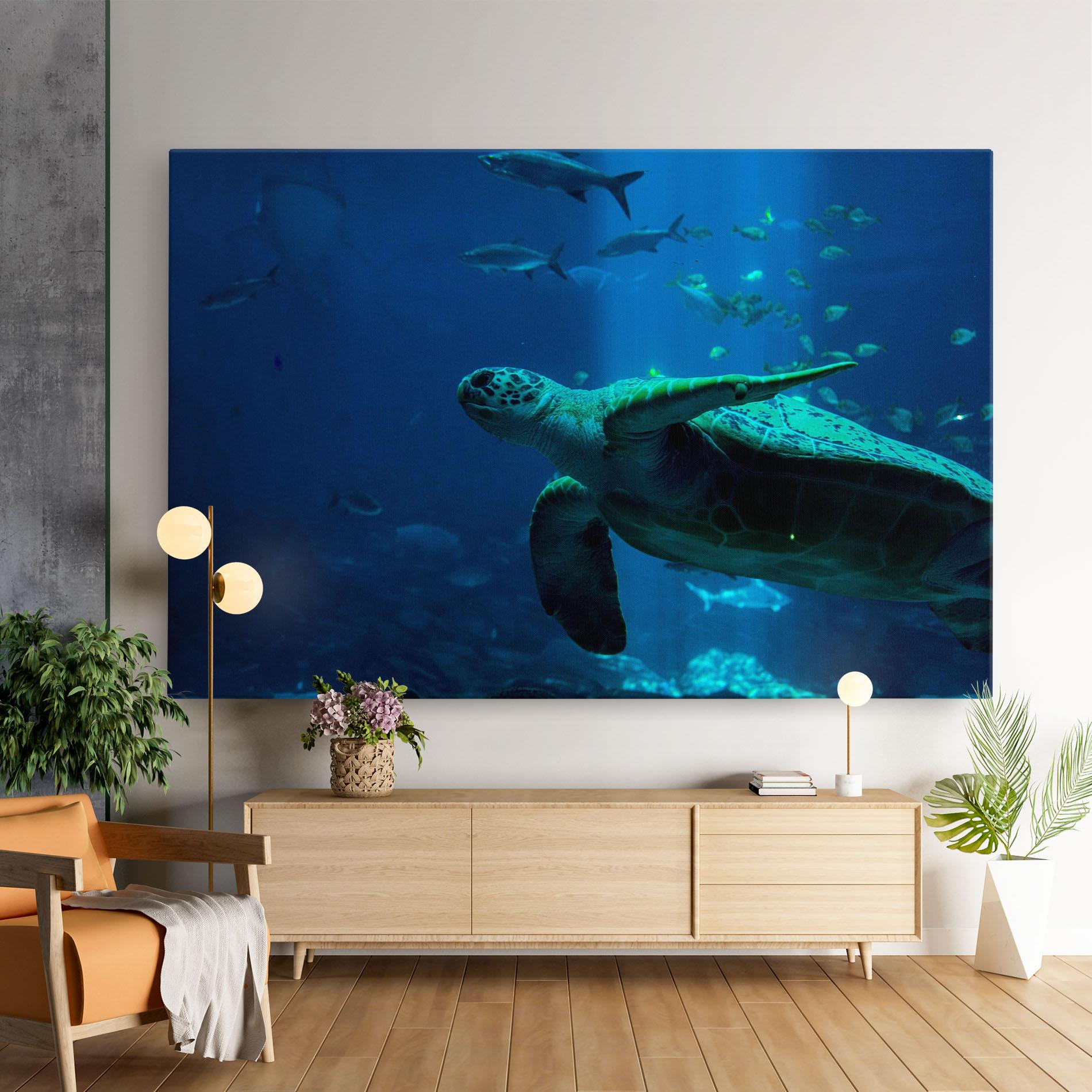 Leinwandbild Green Turtule mockup 9