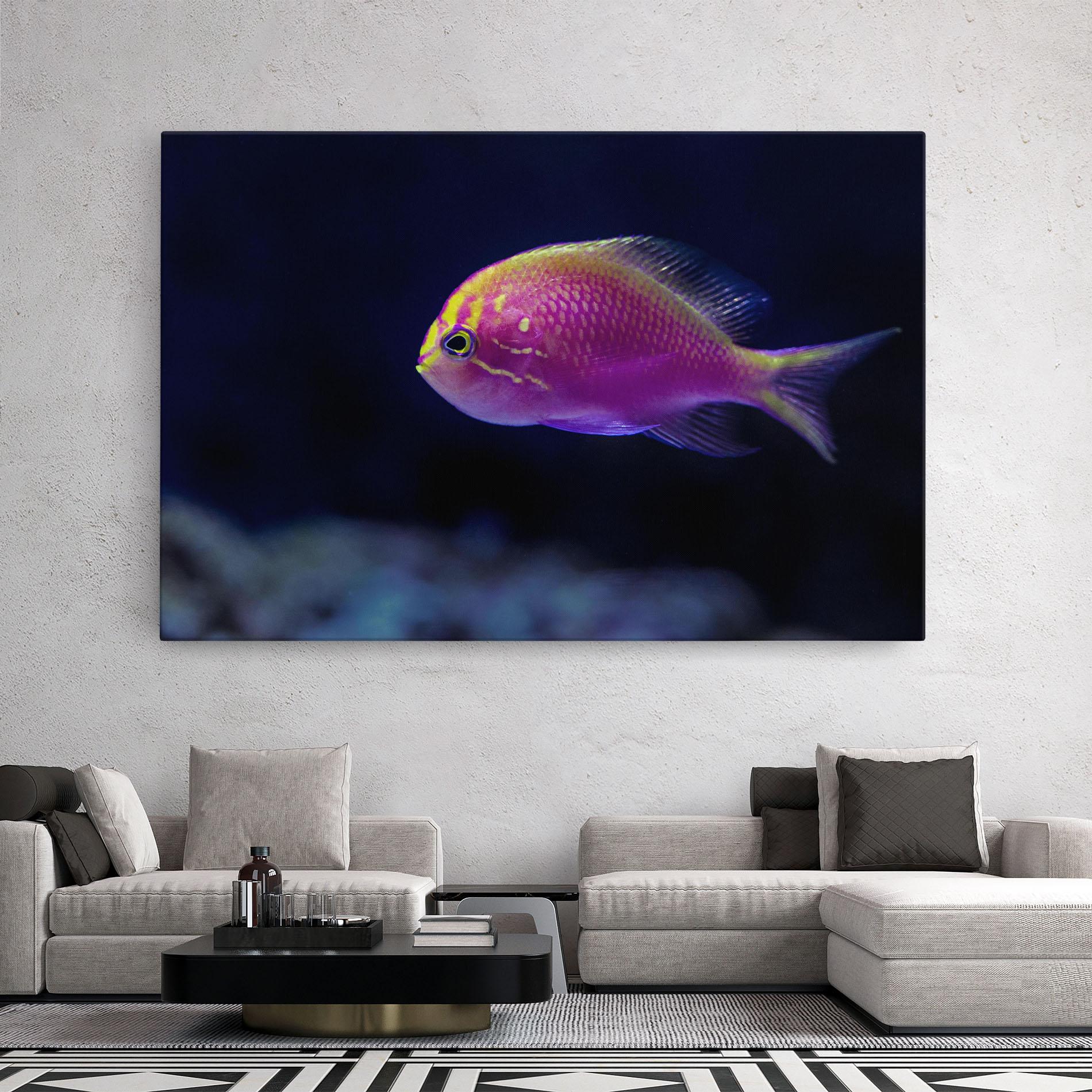 Leinwandbild Angry Pink Fish mockup 2