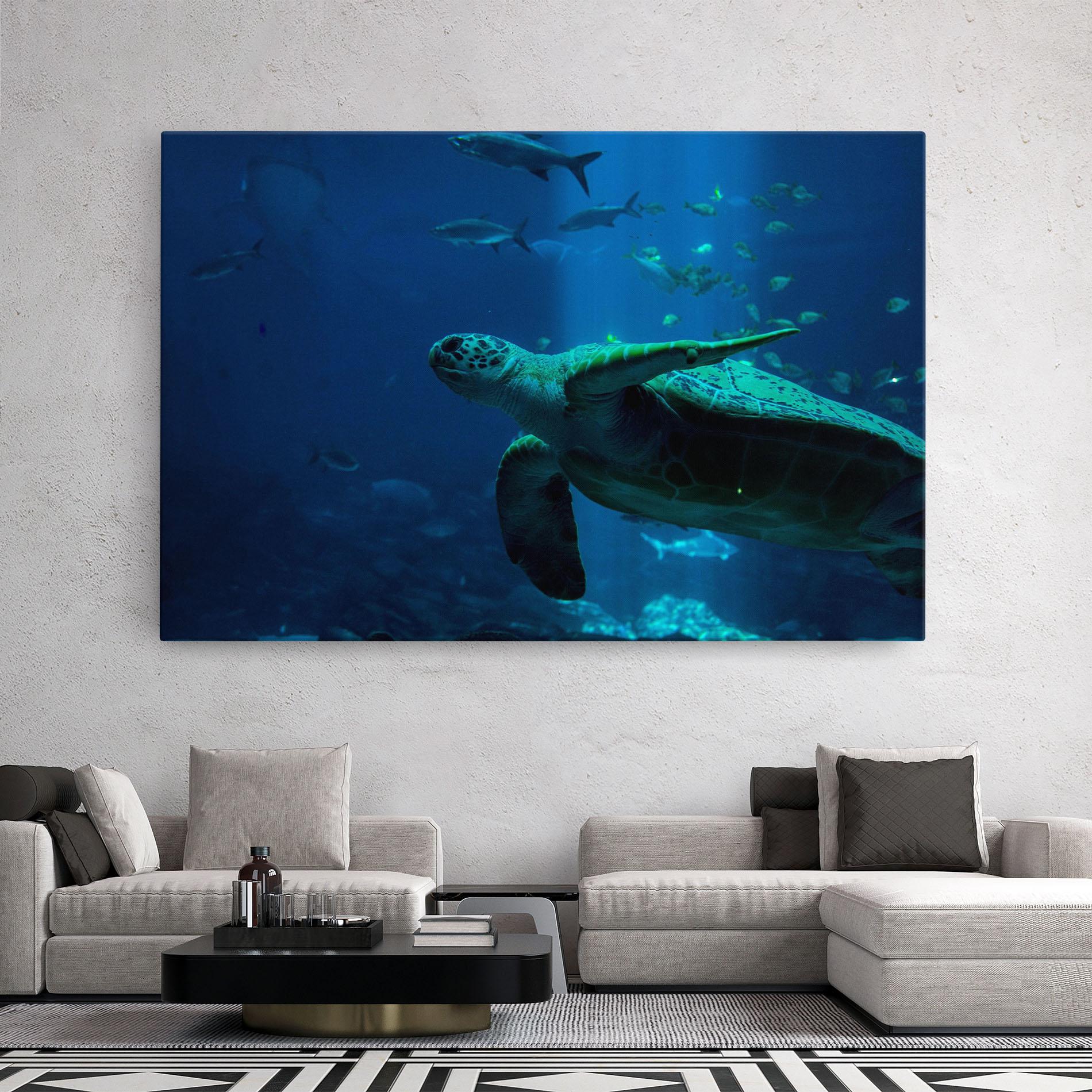 Leinwandbild Green Turtule mockup 2